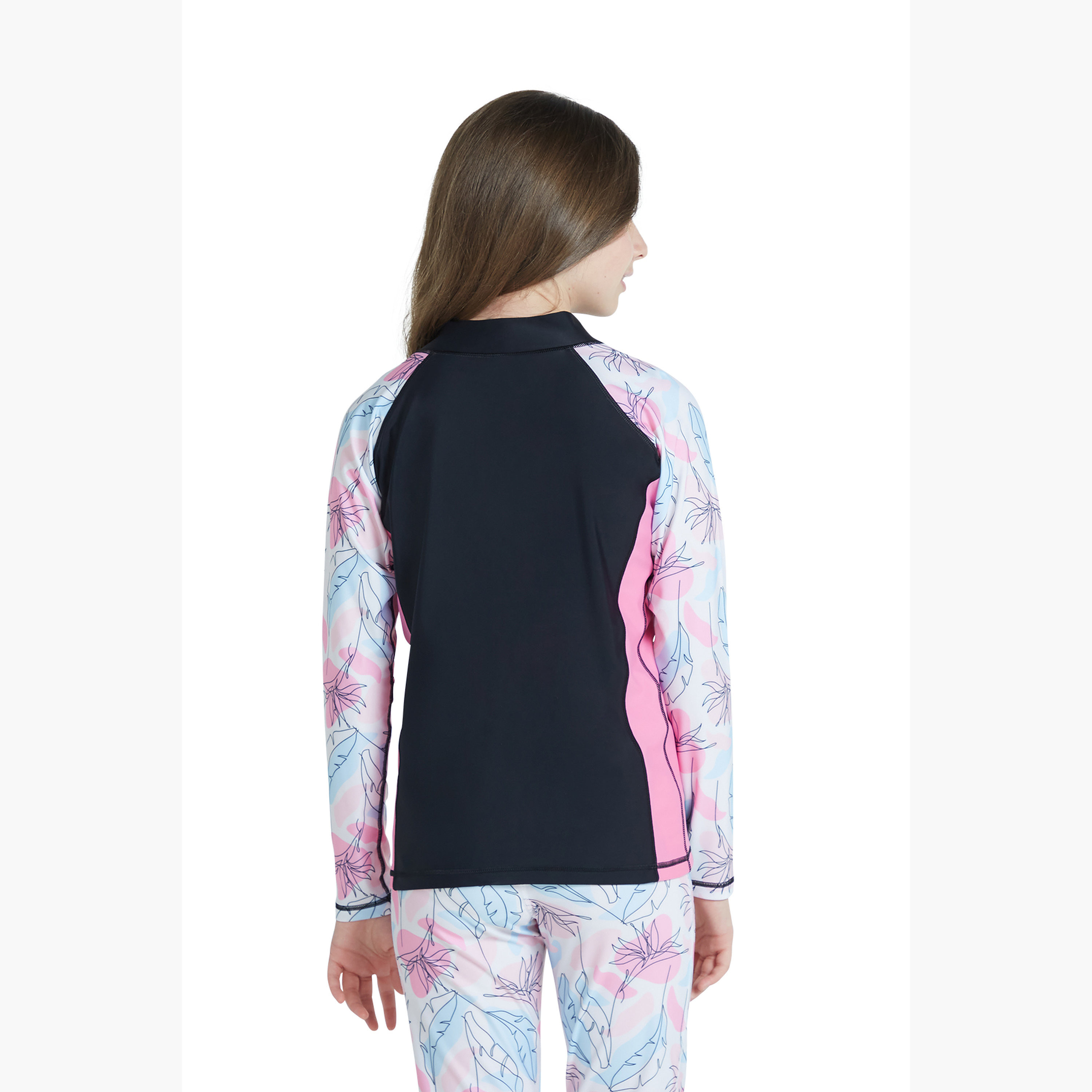 أحذية كويغا جيرلز بأكمام طويلة - رسومات نيرو الزهرية بأكمام AOP-sports-girls-clothing-swimwear-image-3