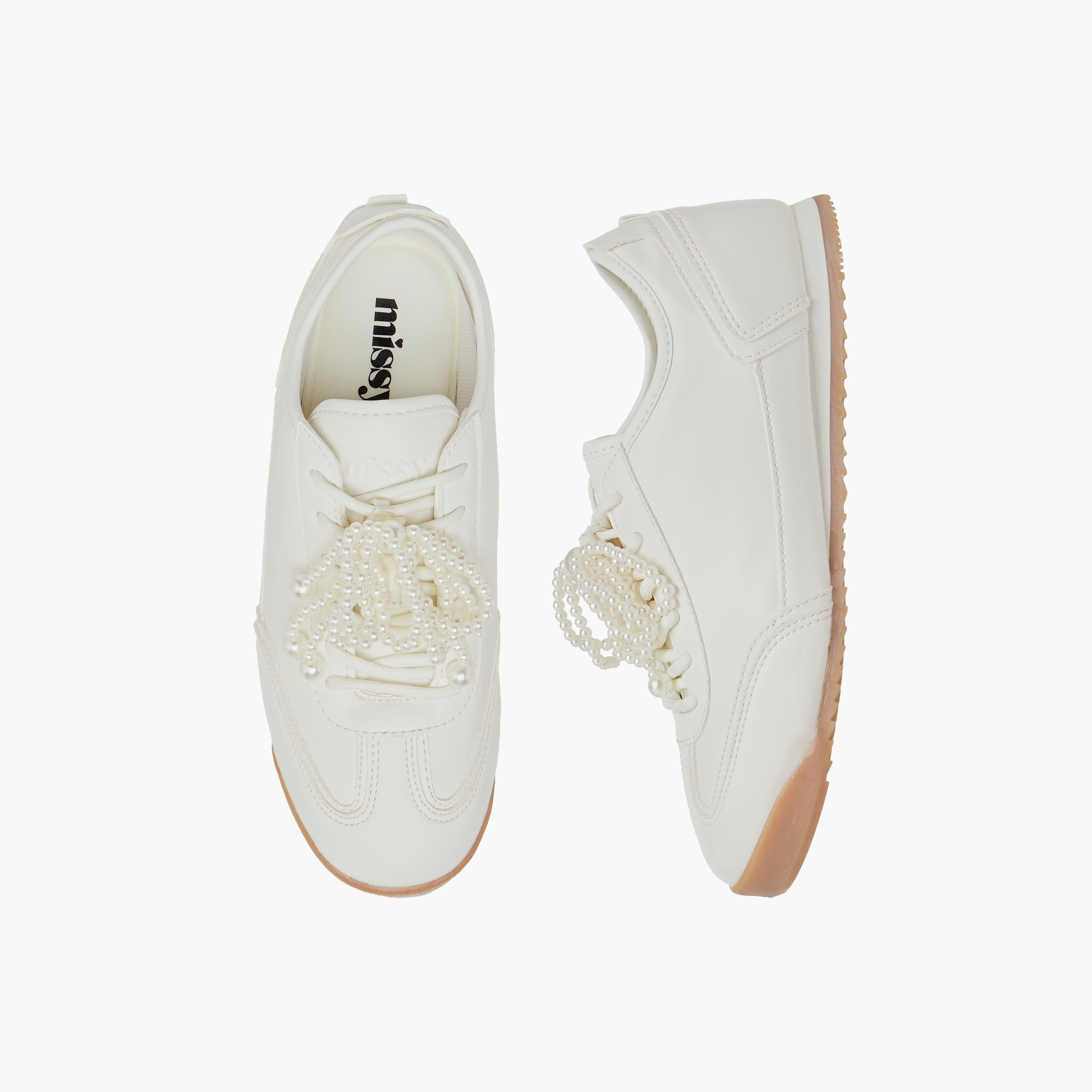 Missy Pearl Embellished Sneakers with Lace-Up Closure-women-shoes-sneakers-image-1