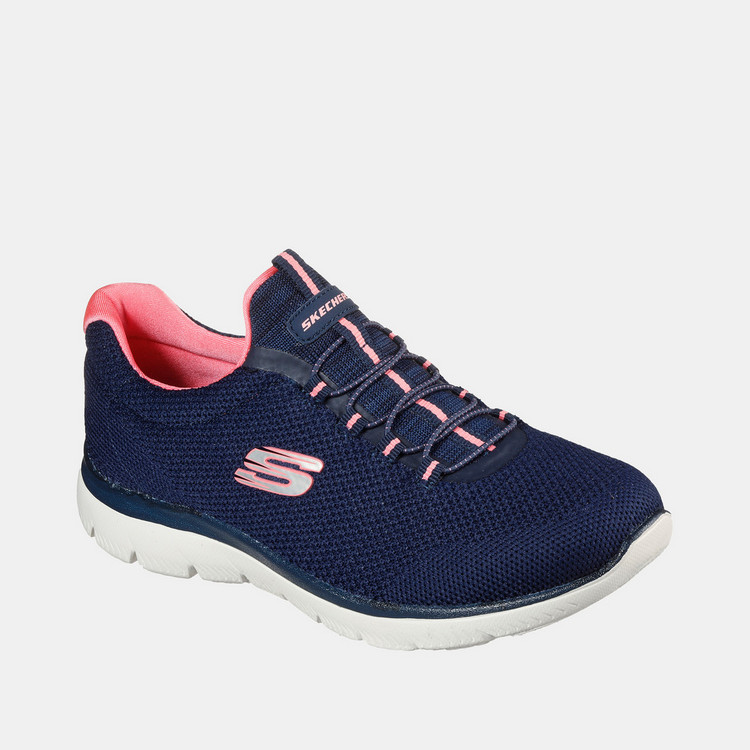 Skechers Women's Textured Walking Shoes with Elasticated Laces - SUMMITS