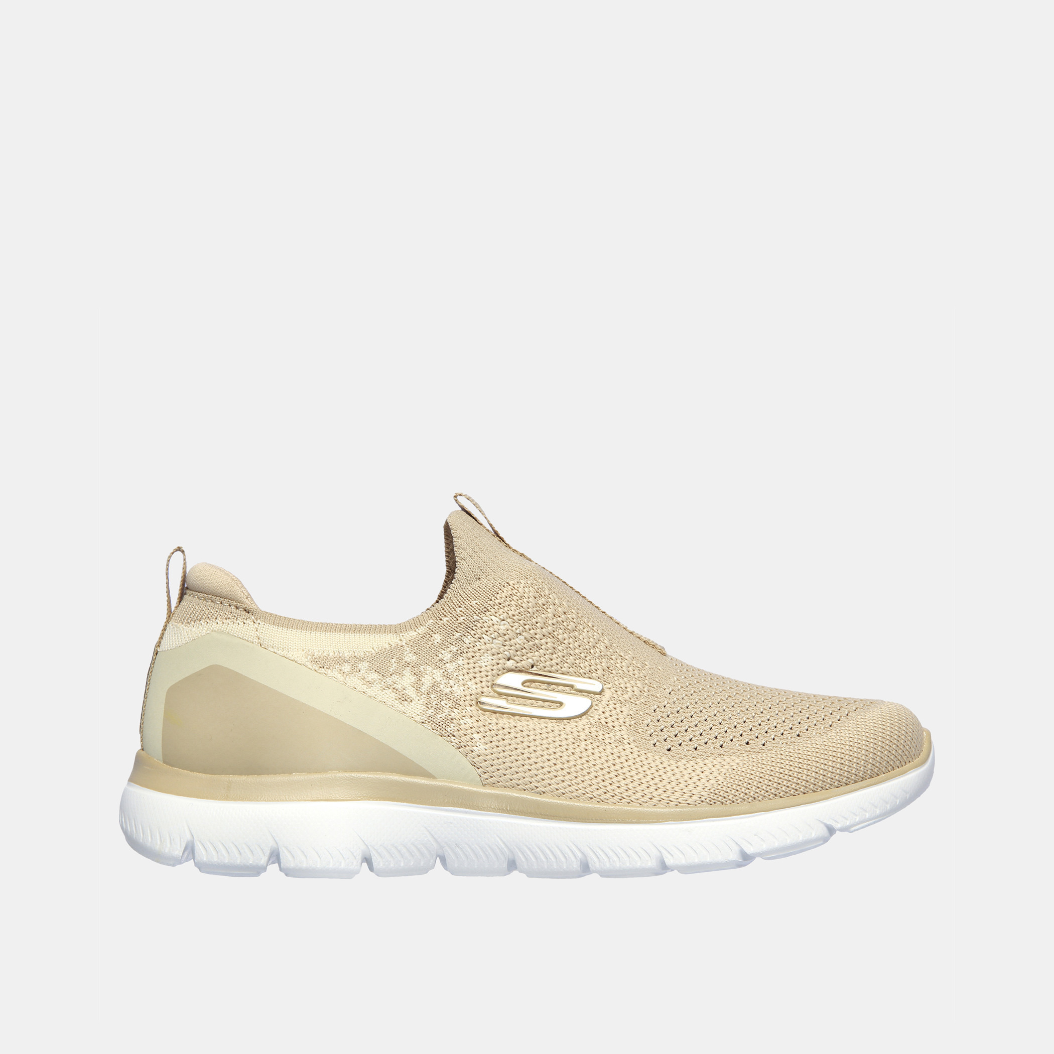 Skechers slip on womens hot sale gold