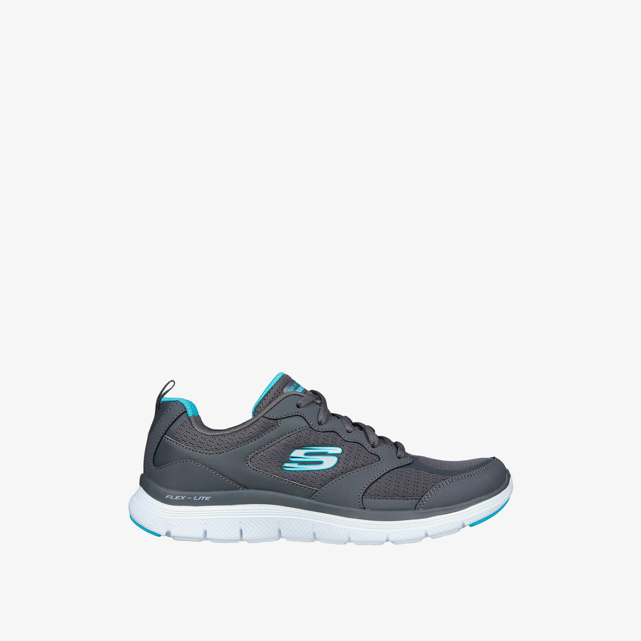 سنيكرز من سكيتشرز الرياضي ذو الكاحل المنخفض بشعار مع إير كولد بلون فحمي برباط-girls-shoes-sneakers-image-1