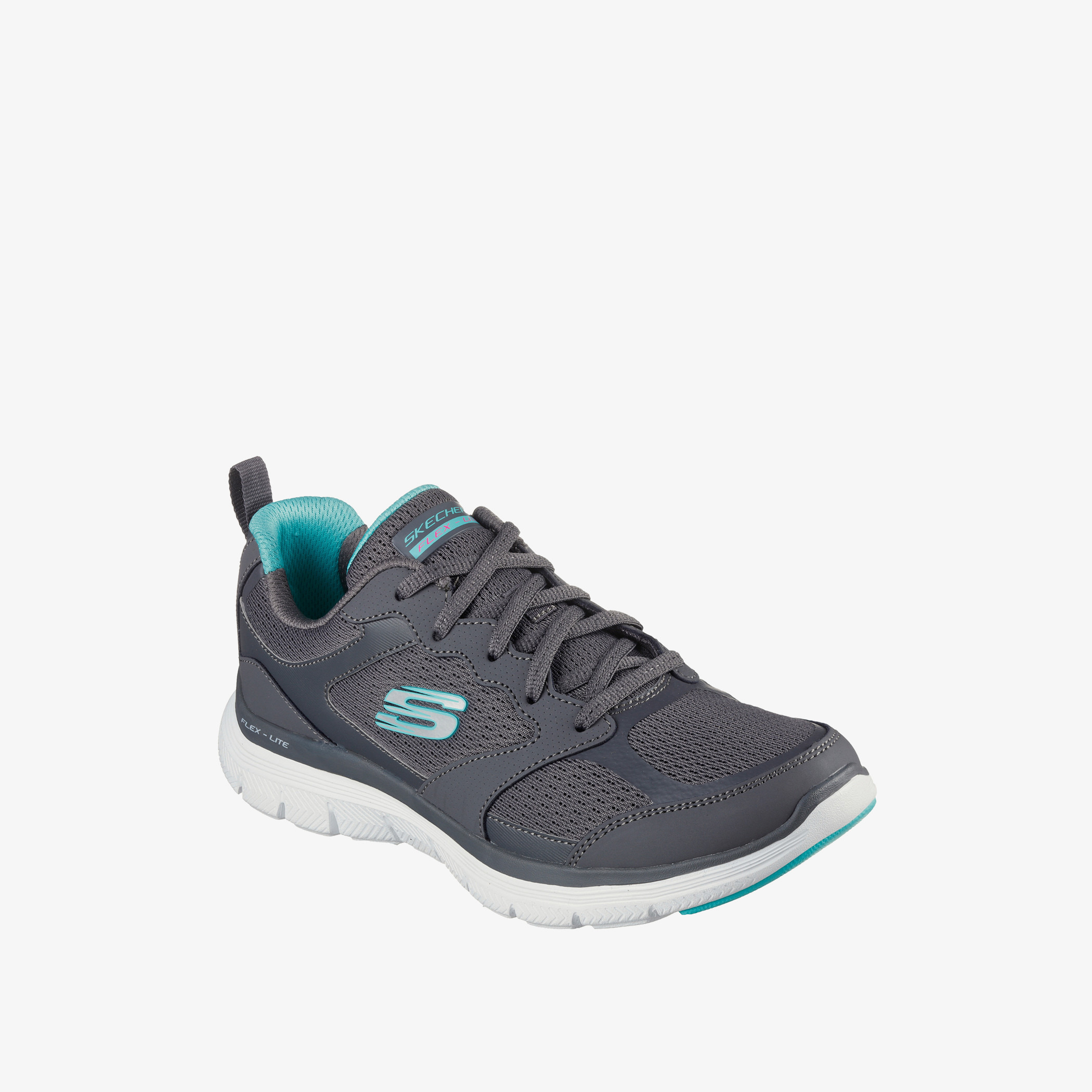 سنيكرز من سكيتشرز الرياضي ذو الكاحل المنخفض بشعار مع إير كولد بلون فحمي برباط-girls-shoes-sneakers-image-2