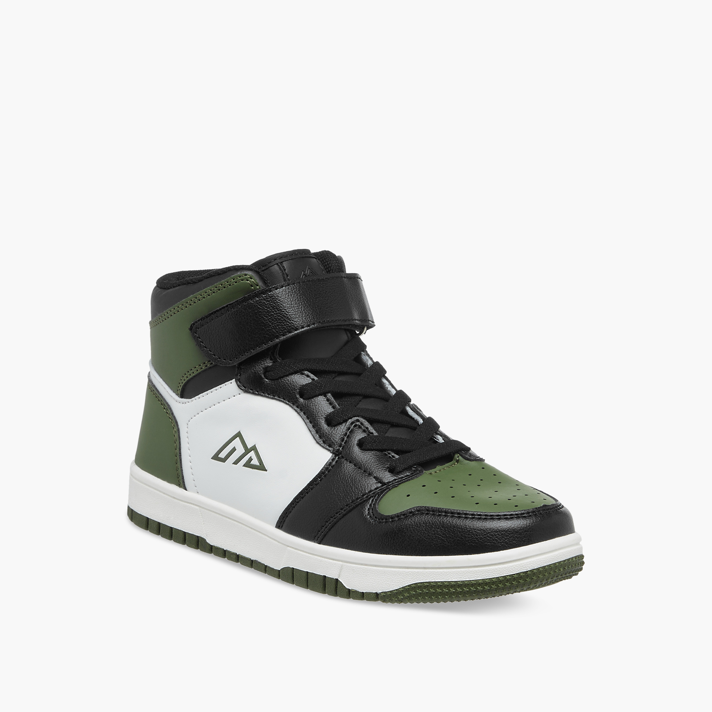 Oaklan by Shoexpress Boys' Panelled High Cut Sneakers with Hook and Loop Closure-boys-shoes-sneakers-image-2