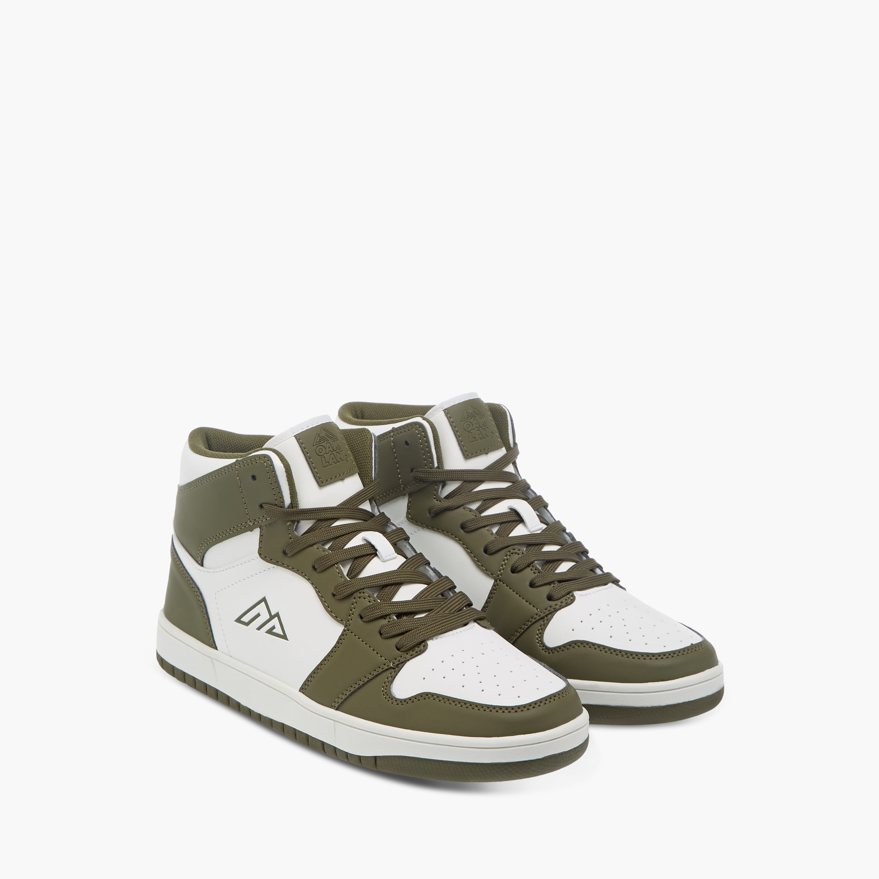 Oaklan by Shoexpress Panelled High Cut Sneakers with Lace-Up Closure-men-shoes-sneakers-image-1