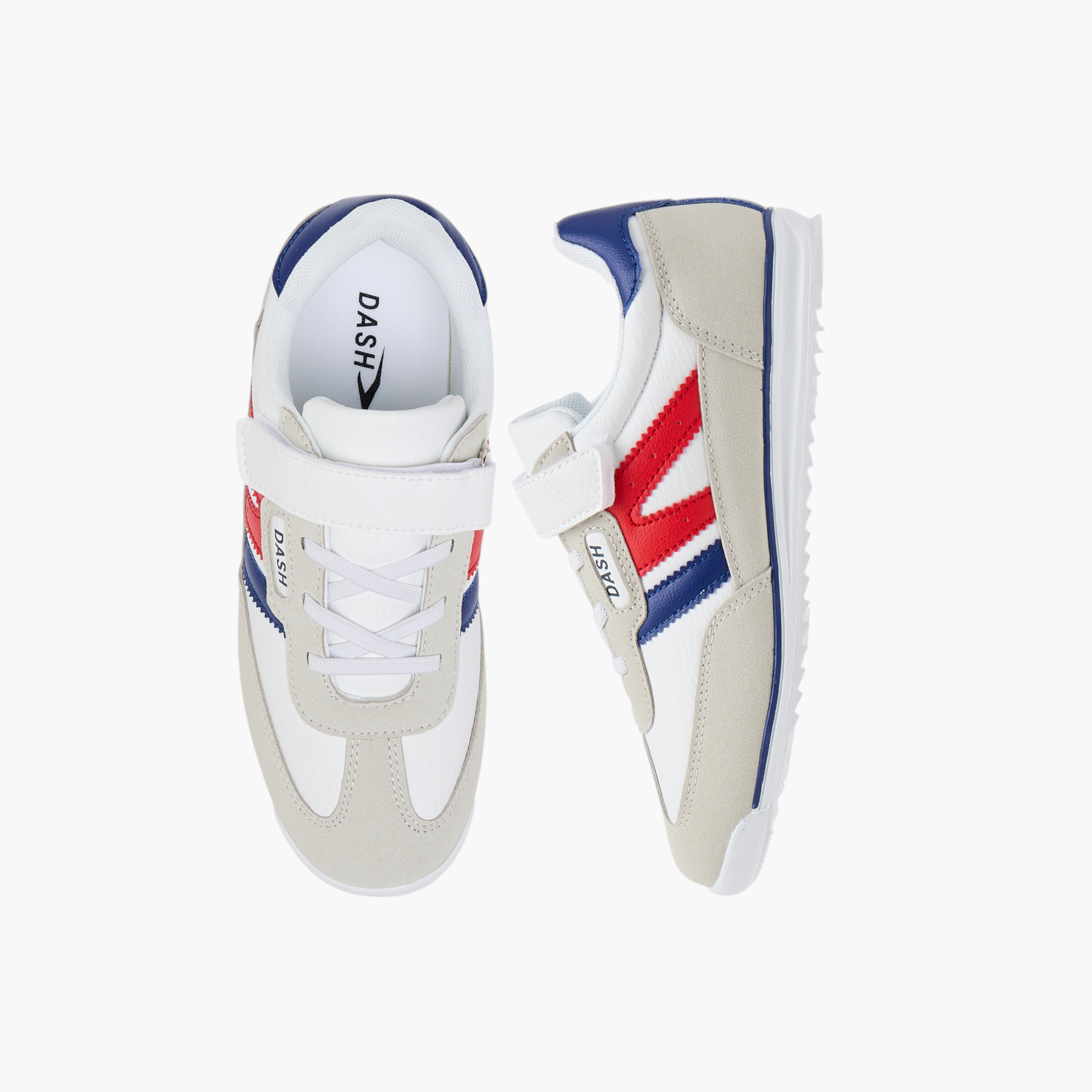 Dash Panelled Sneakers with Hook and Loop Closure-boys-shoes-schoolshoes-image-1