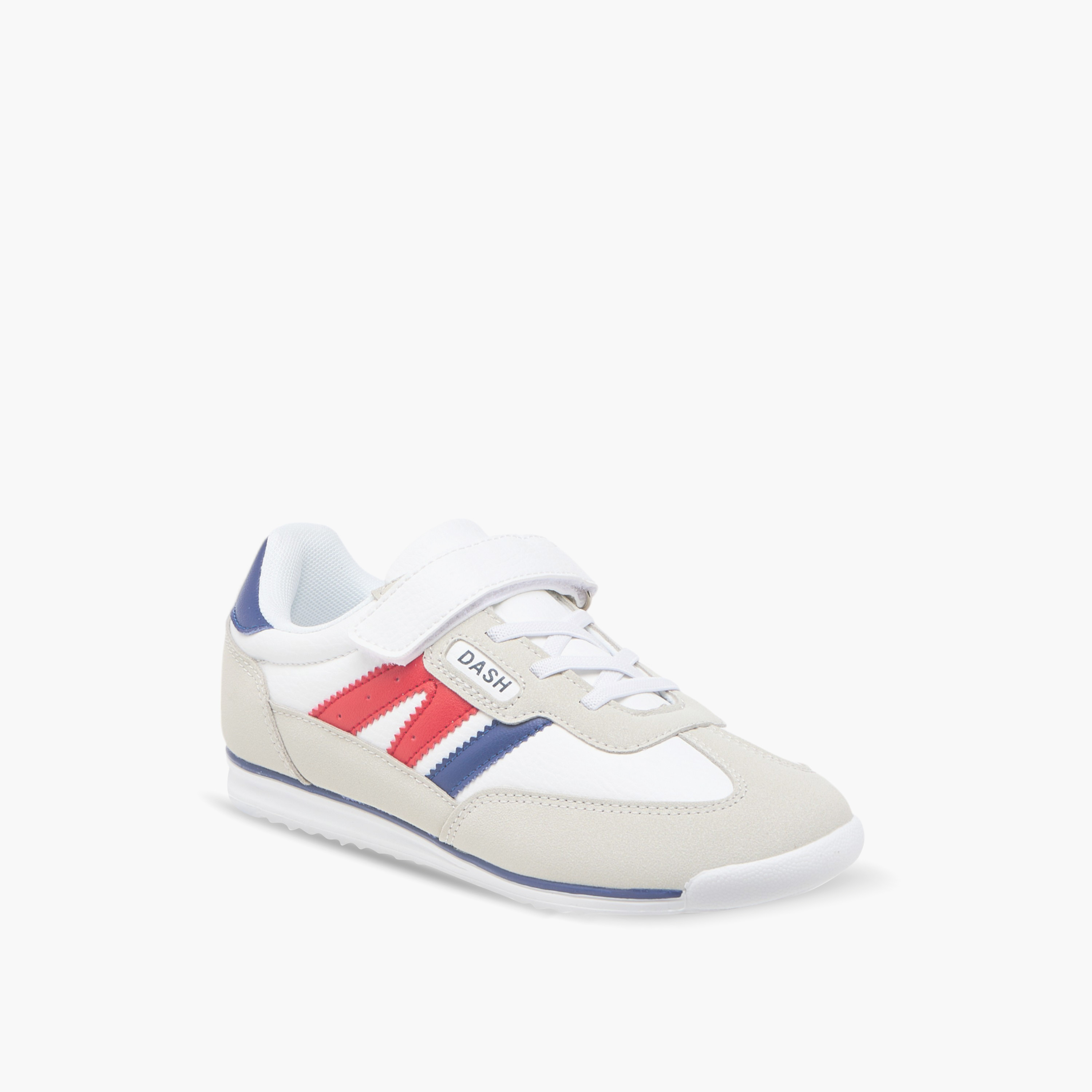 Dash Panelled Sneakers with Hook and Loop Closure-boys-shoes-schoolshoes-image-2
