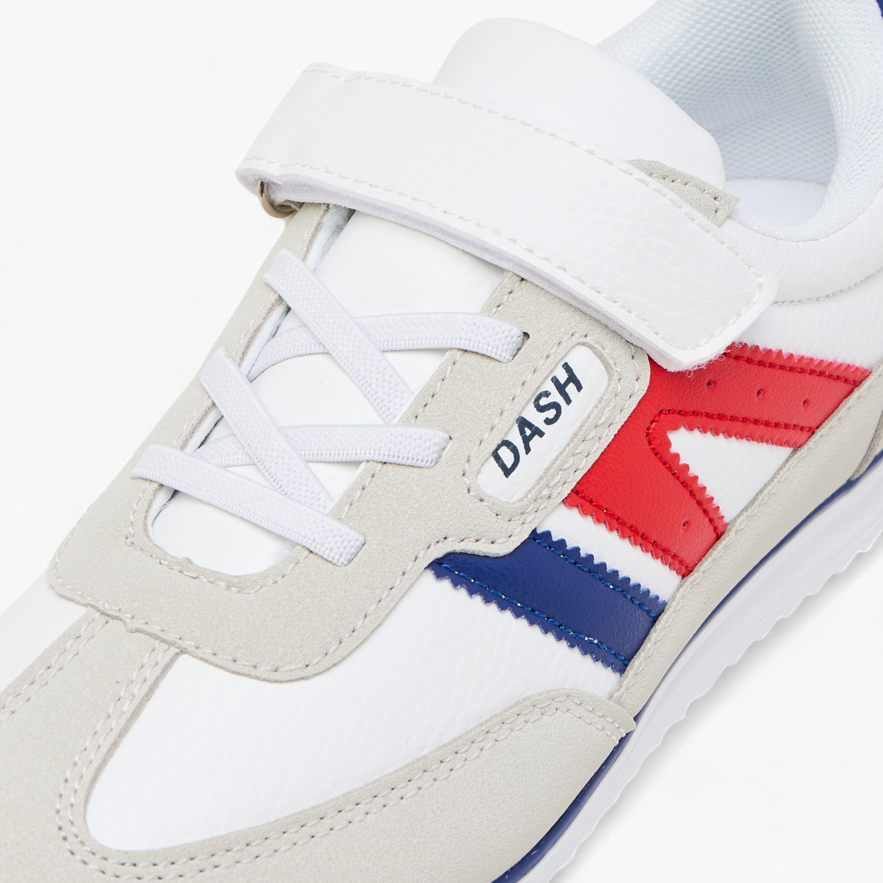 Dash Panelled Sneakers with Hook and Loop Closure-boys-shoes-schoolshoes-image-4