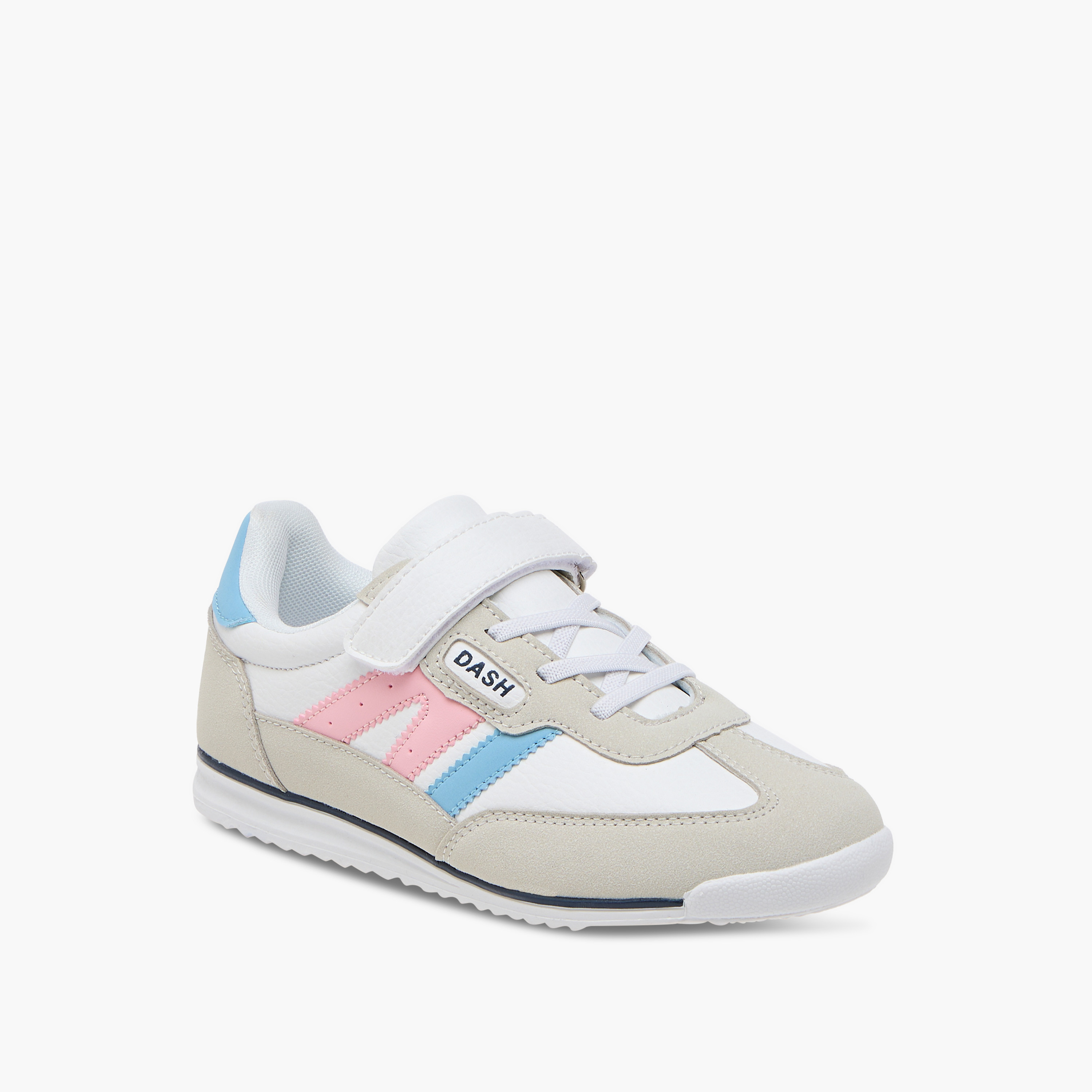 Dash Panelled Sneakers with Hook and Loop Closure-girls-shoes-sneakers-image-2