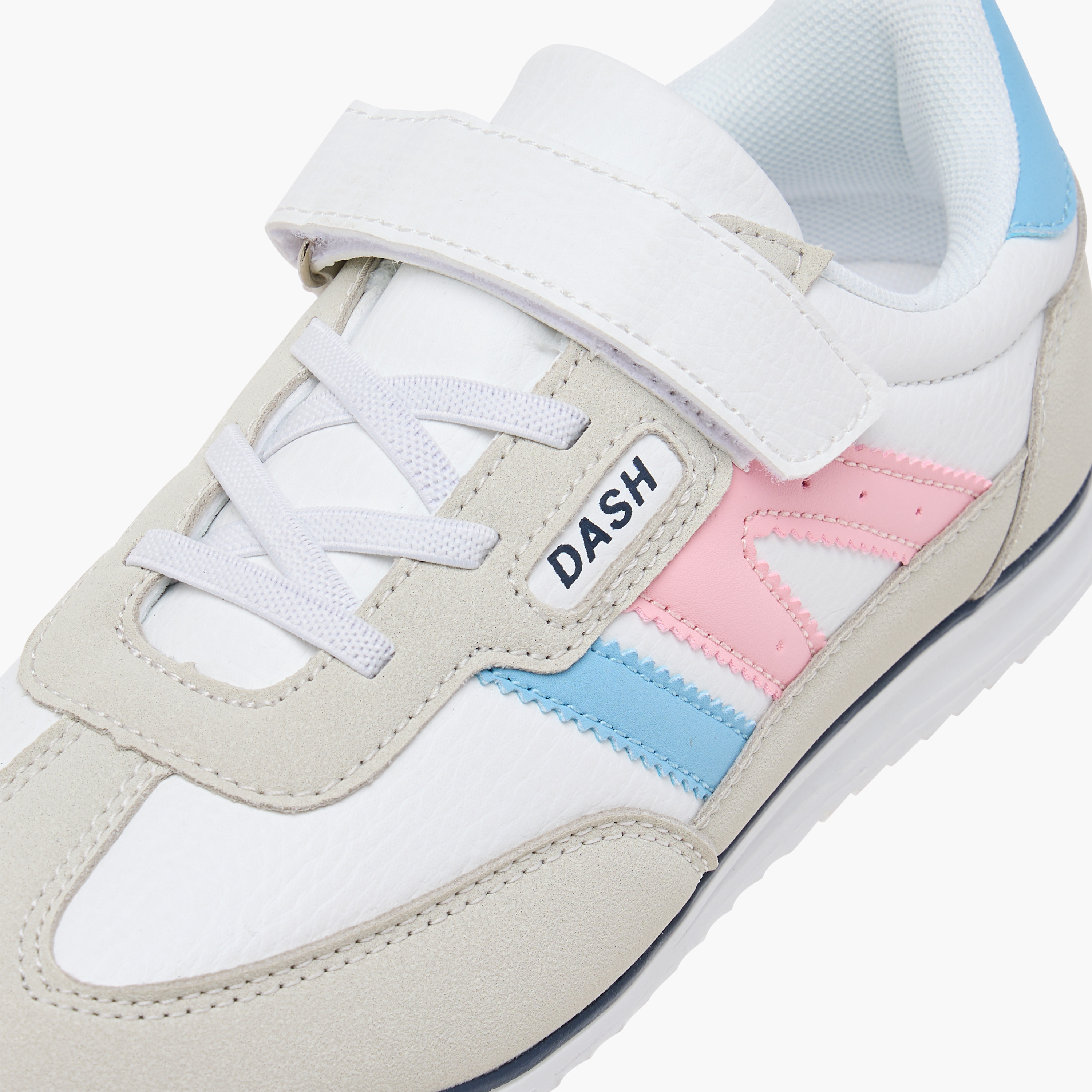 Dash Panelled Sneakers with Hook and Loop Closure-girls-shoes-sneakers-image-4
