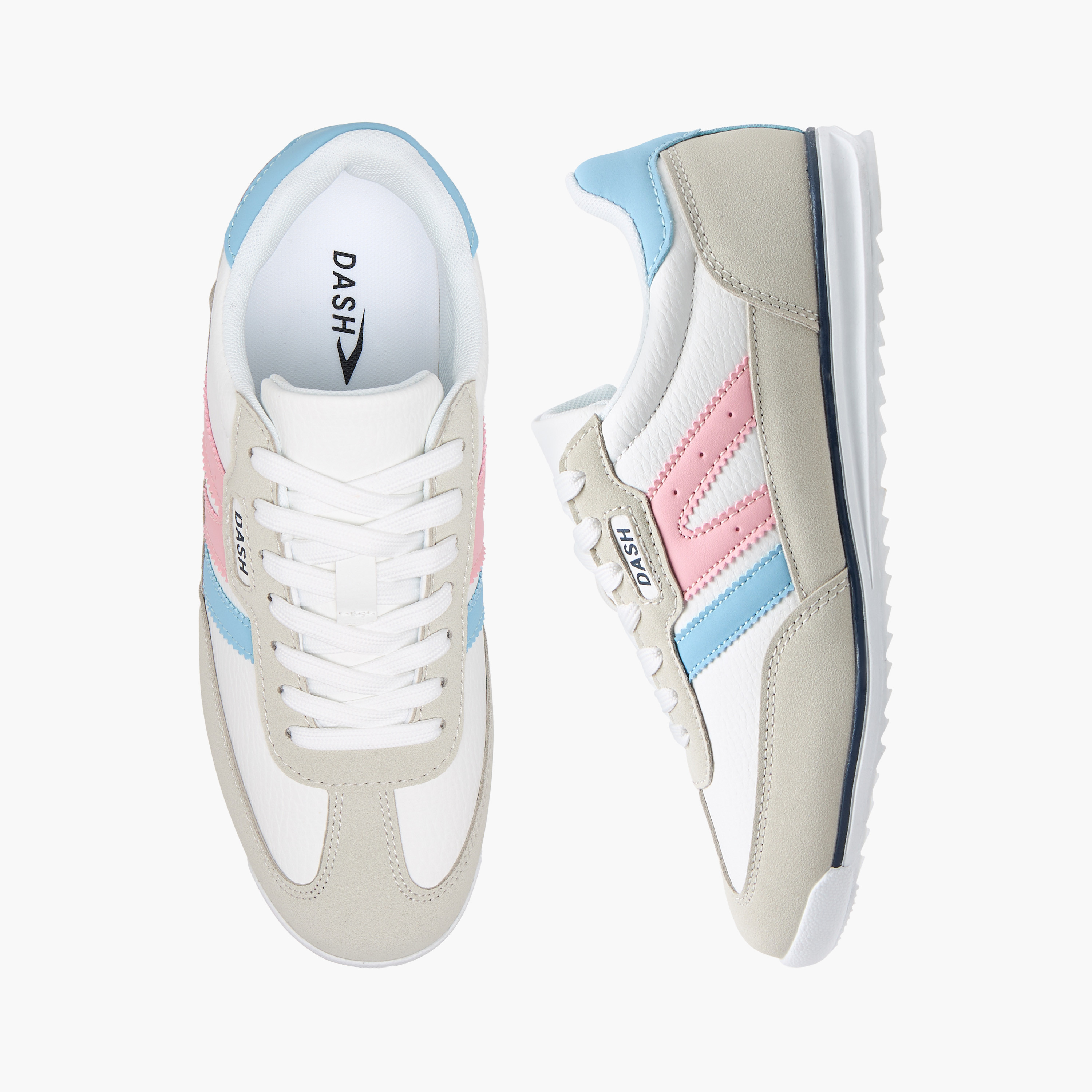 Dash Panelled Sneakers with Lace-Up Closure-women-shoes-sneakers-image-1