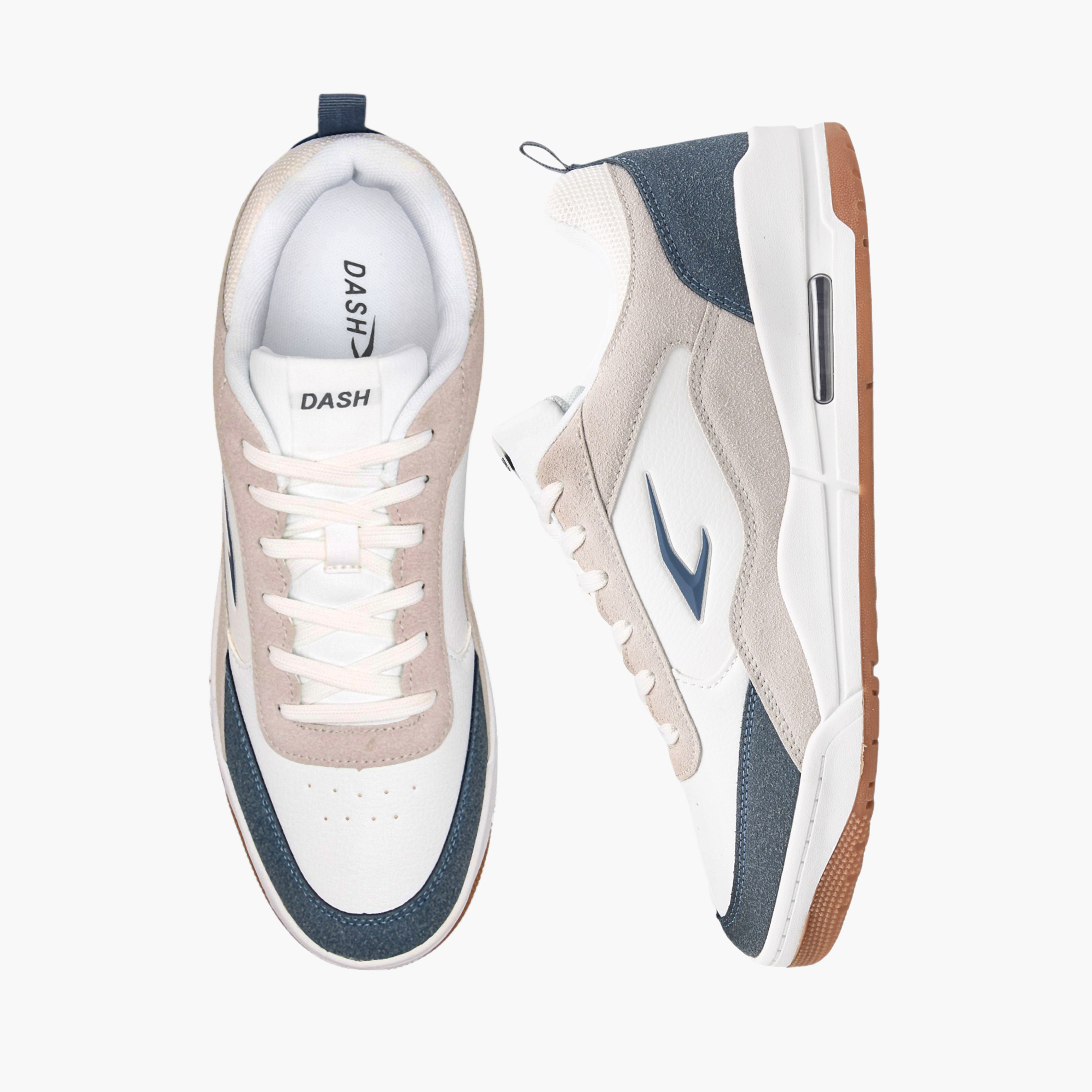 Dash Panelled Sneakers with Lace-Up Closure-men-shoes-sneakers-image-1