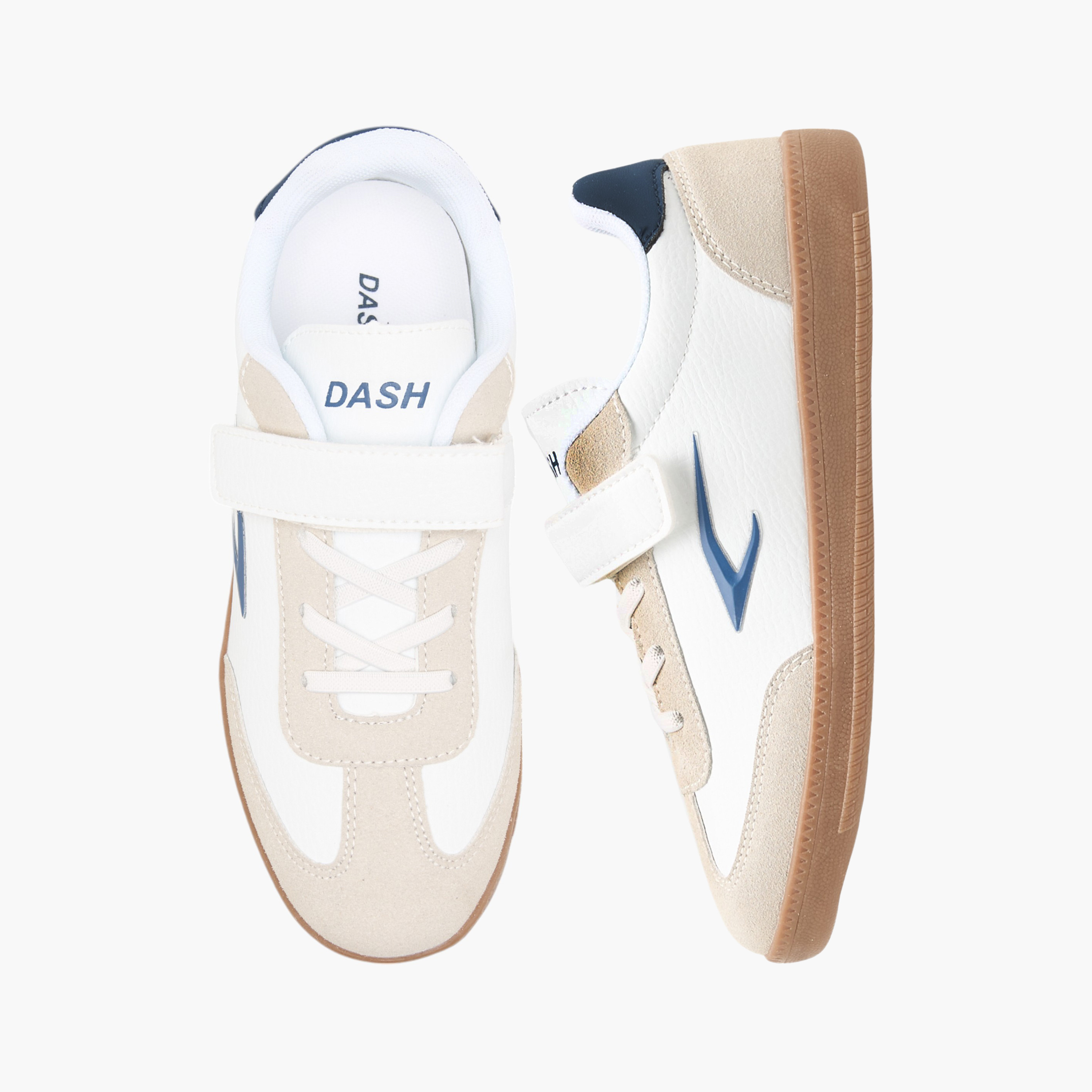 Dash Panelled Sports Shoes with Hook and Loop Closure-boys-shoes-sneakers-image-1