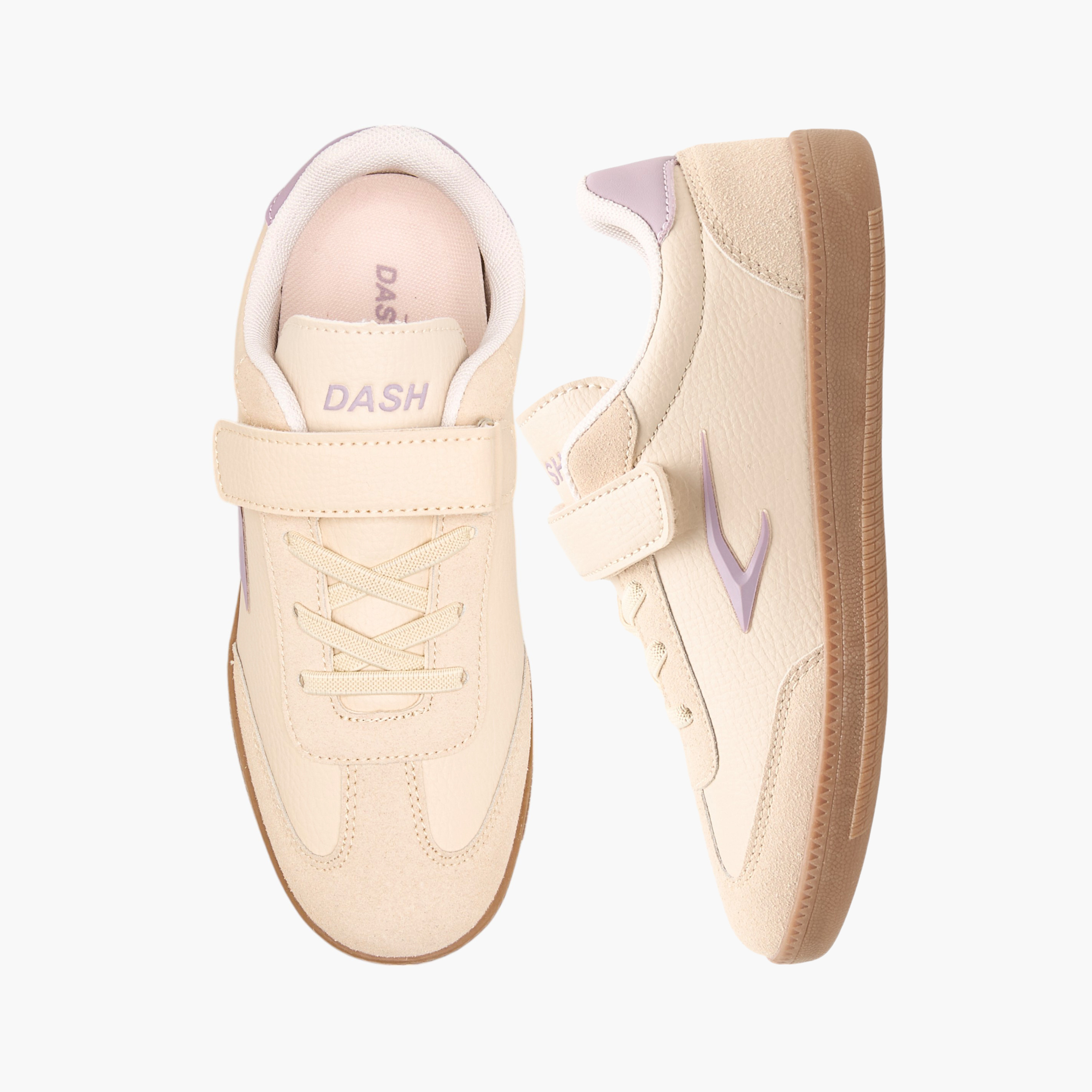 Dash Panelled Sneakers with Hook and Loop Closure-girls-shoes-sneakers-image-1