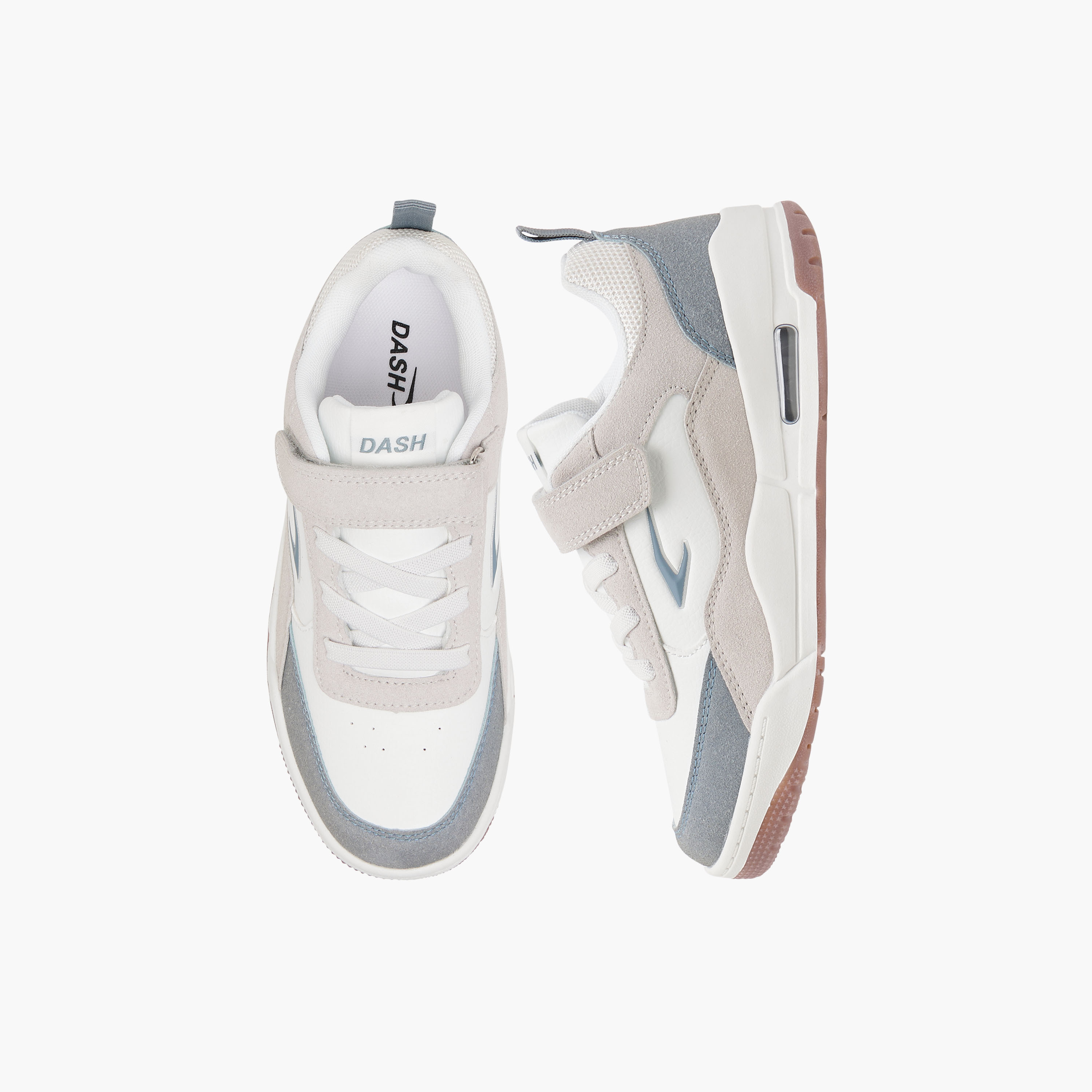 Dash Panelled Sports Shoes with Hook and Loop Closure-girls-shoes-sports-image-1