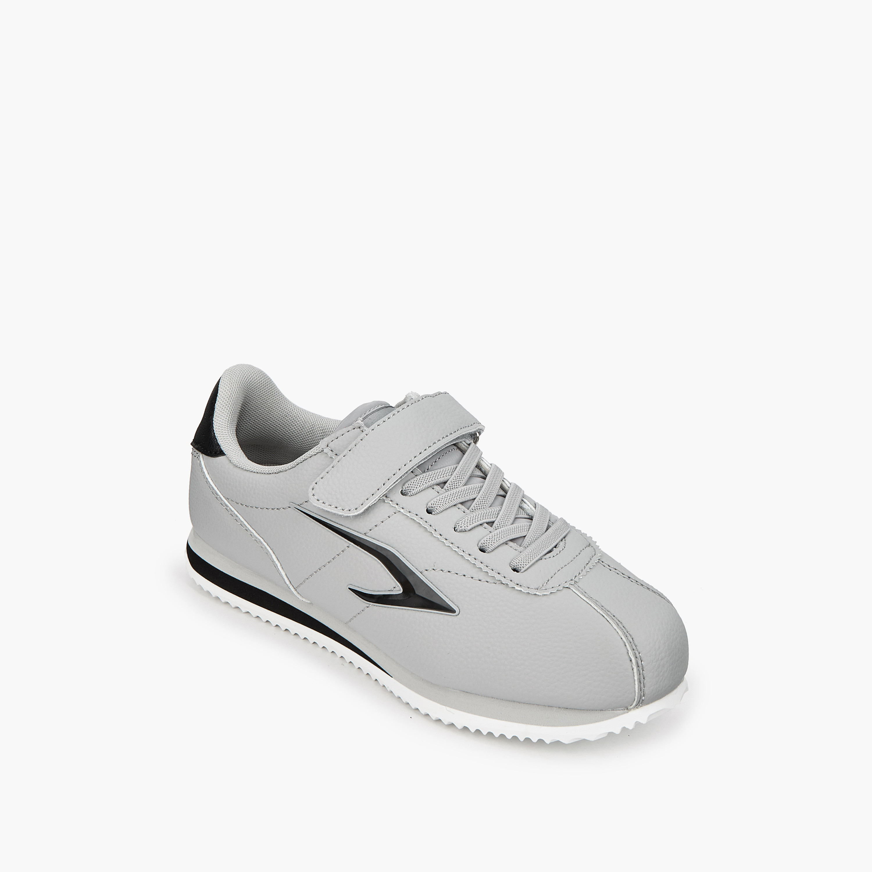 Dash Panelled Sneakers with Hook and Loop Closure-boys-shoes-sports-image-3