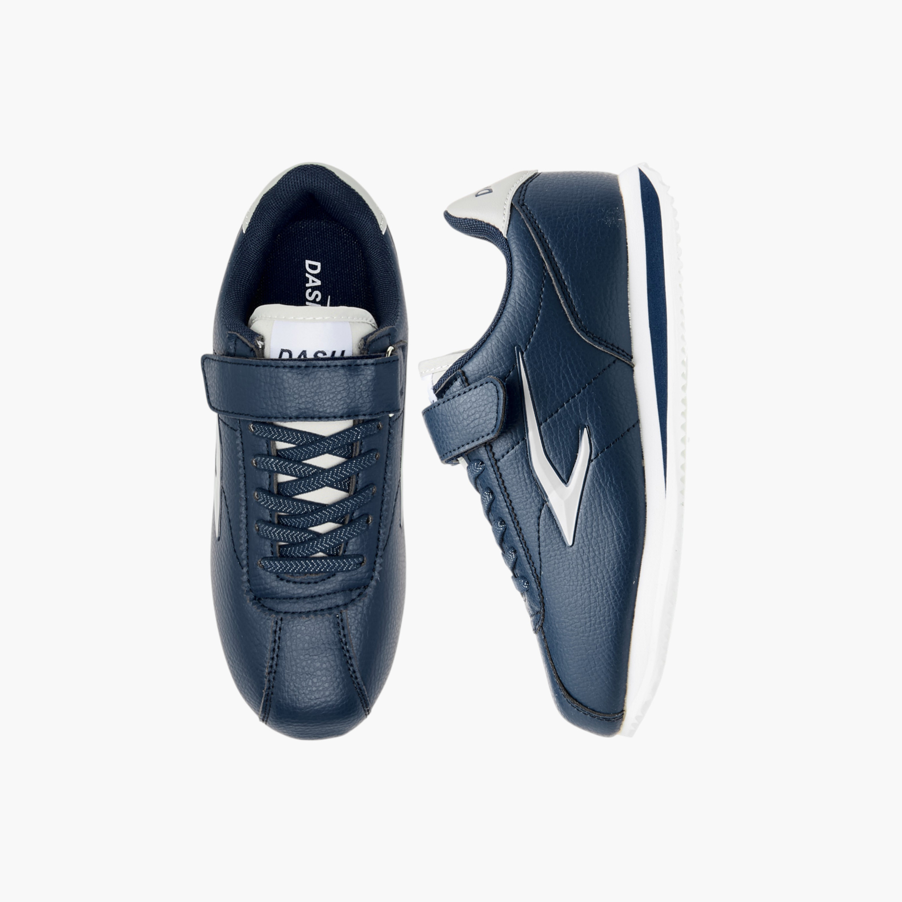 Dash Panelled Sneakers with Hook and Loop Closure-boys-shoes-sneakers-image-1