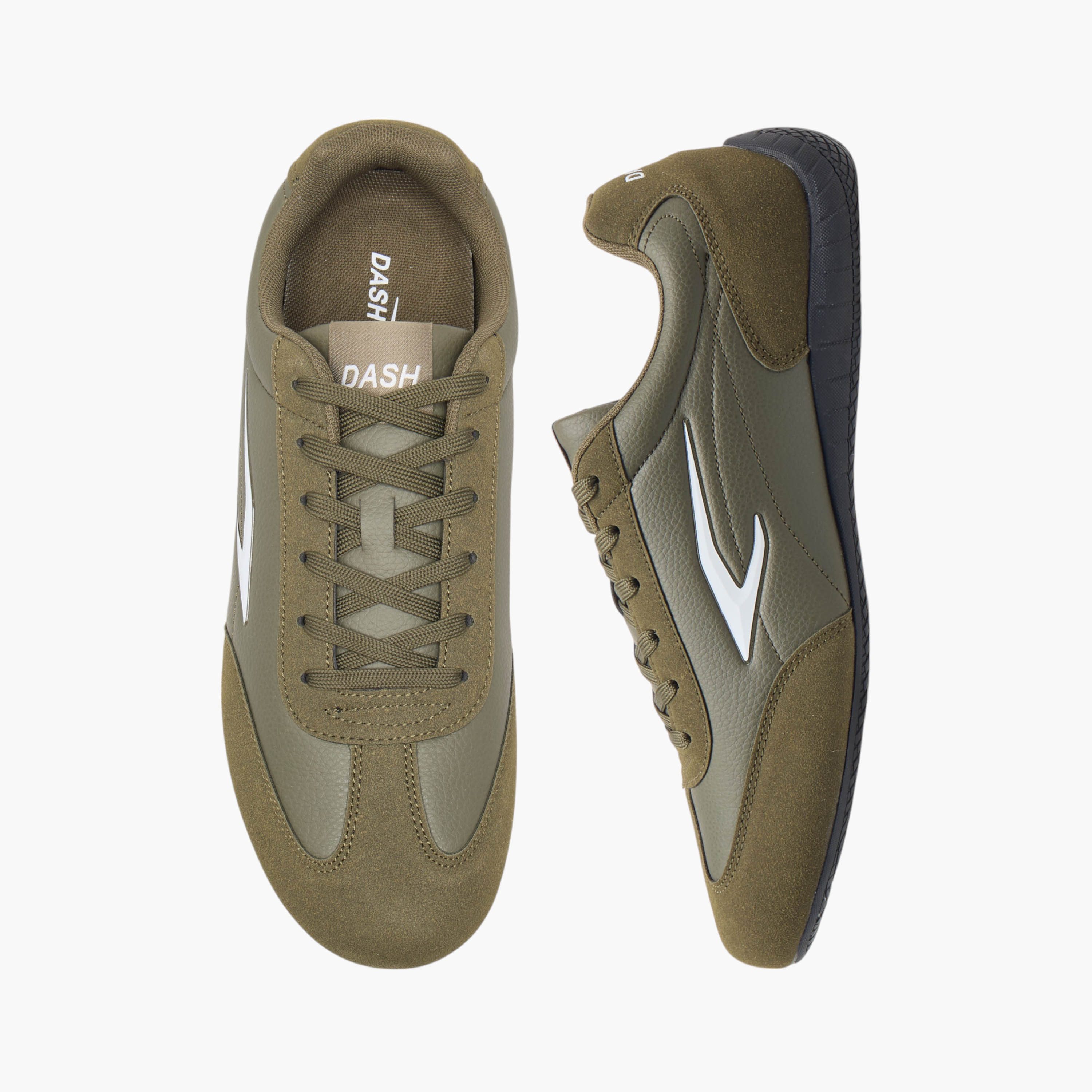 حذاء سنيكرز بتفاصيل شعار مع رباط إغلاق من داش-men-shoes-sneakers-image-1