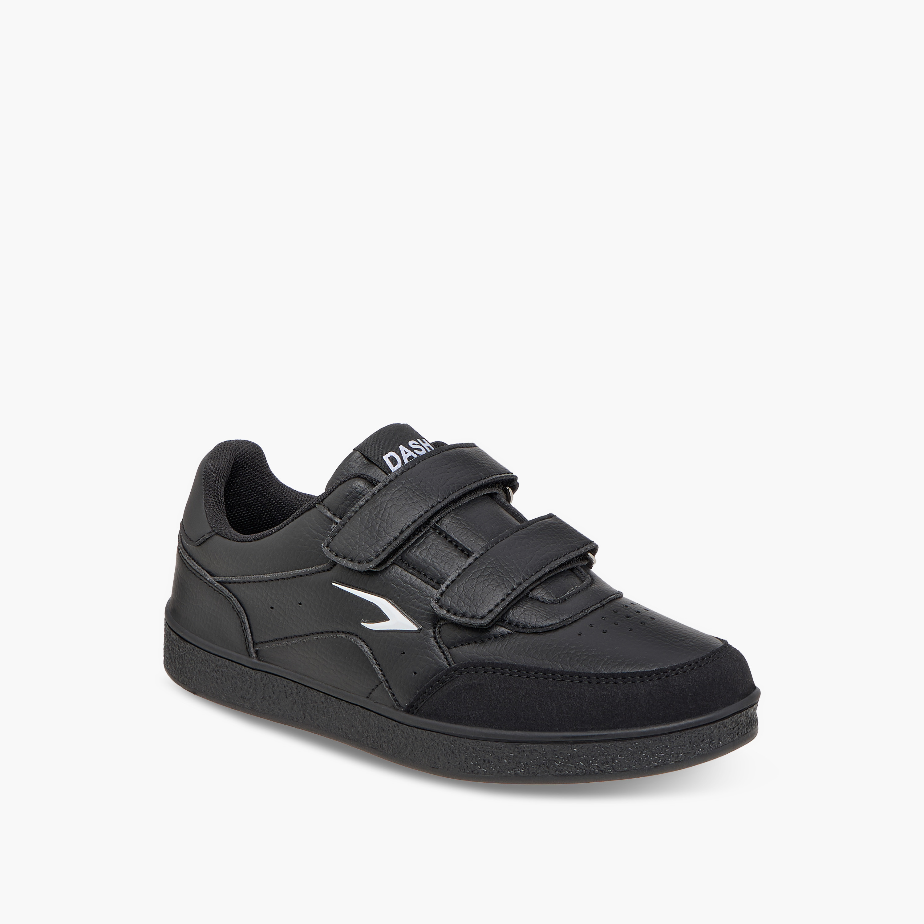 Dash Logo Detail Sneakers with Hook and Loop Closure-boys-shoes-schoolshoes-image-2