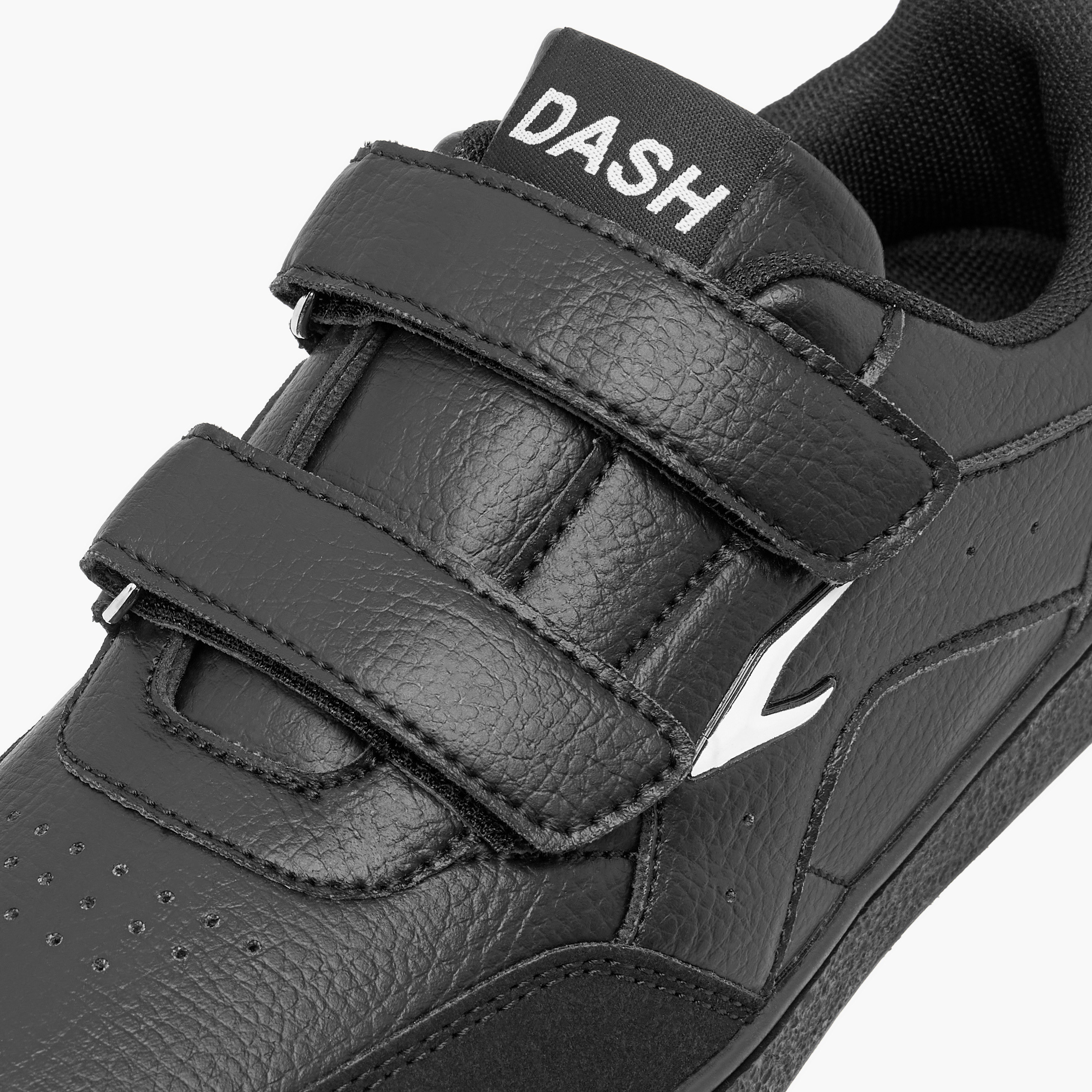 Dash Logo Detail Sneakers with Hook and Loop Closure-boys-shoes-schoolshoes-image-4