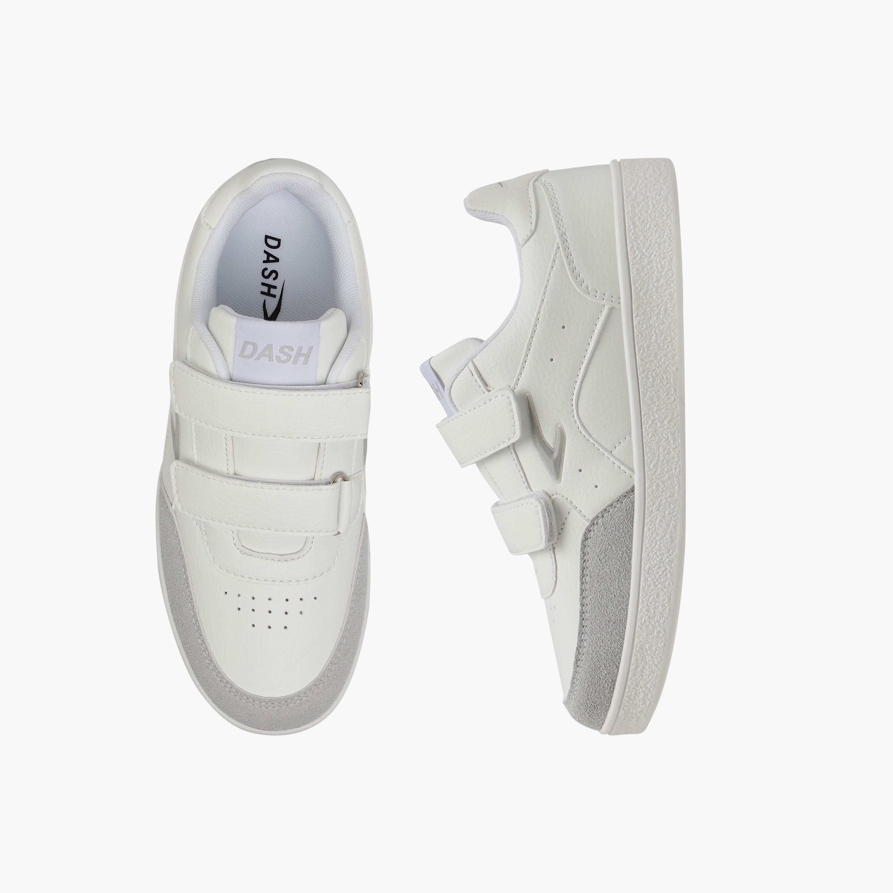 Shop Dash Logo Detail Sneakers with Hook and Loop Closure