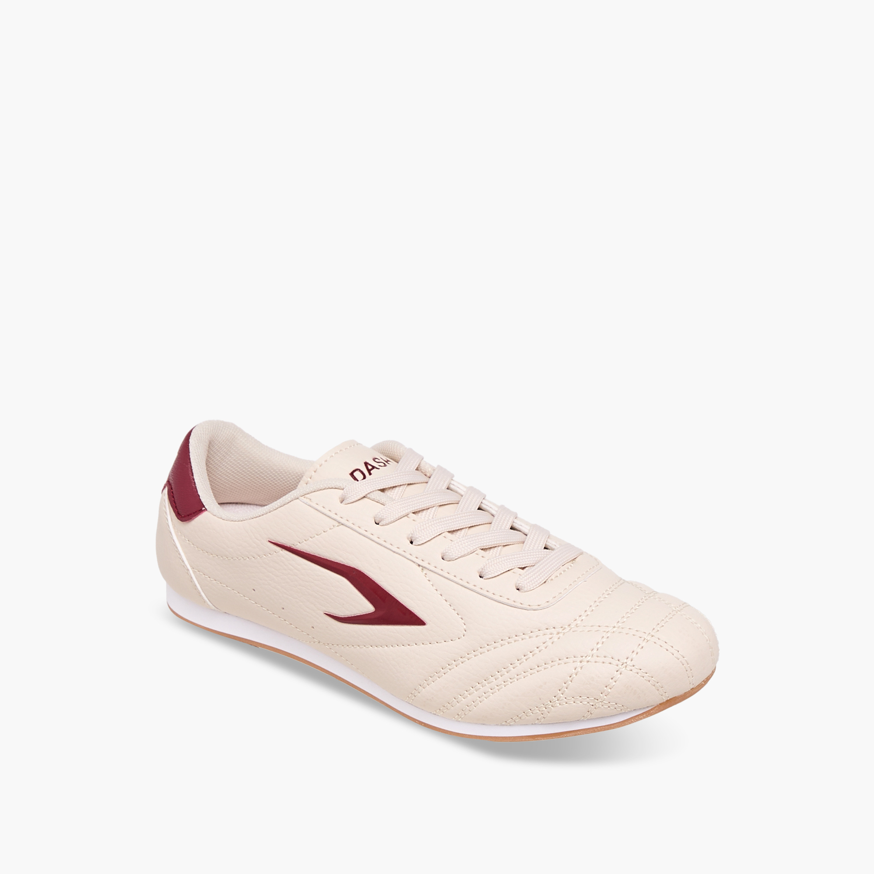 Dash Stitch Detail Sneakers with Lace-Up Closure-women-shoes-sneakers-image-2