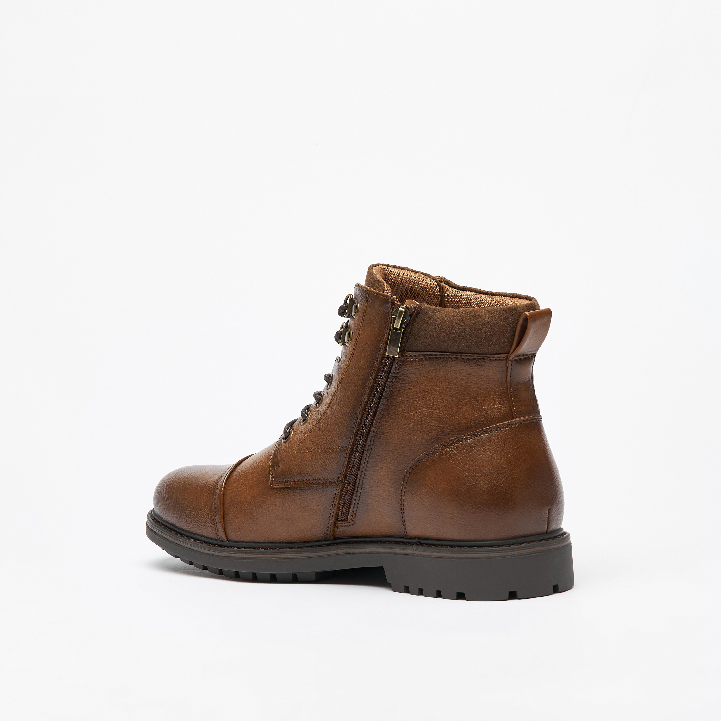 LBL By Shoexpress Textured Chukka Boots with Zip Closure-men-shoes-boots-image-2