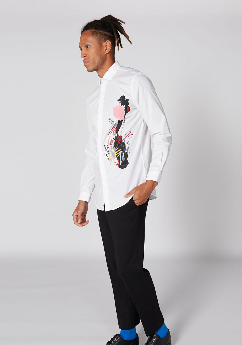 L'Homme Printed Shirt with Long Sleeves and Concealed Placket-Shirts-image-0