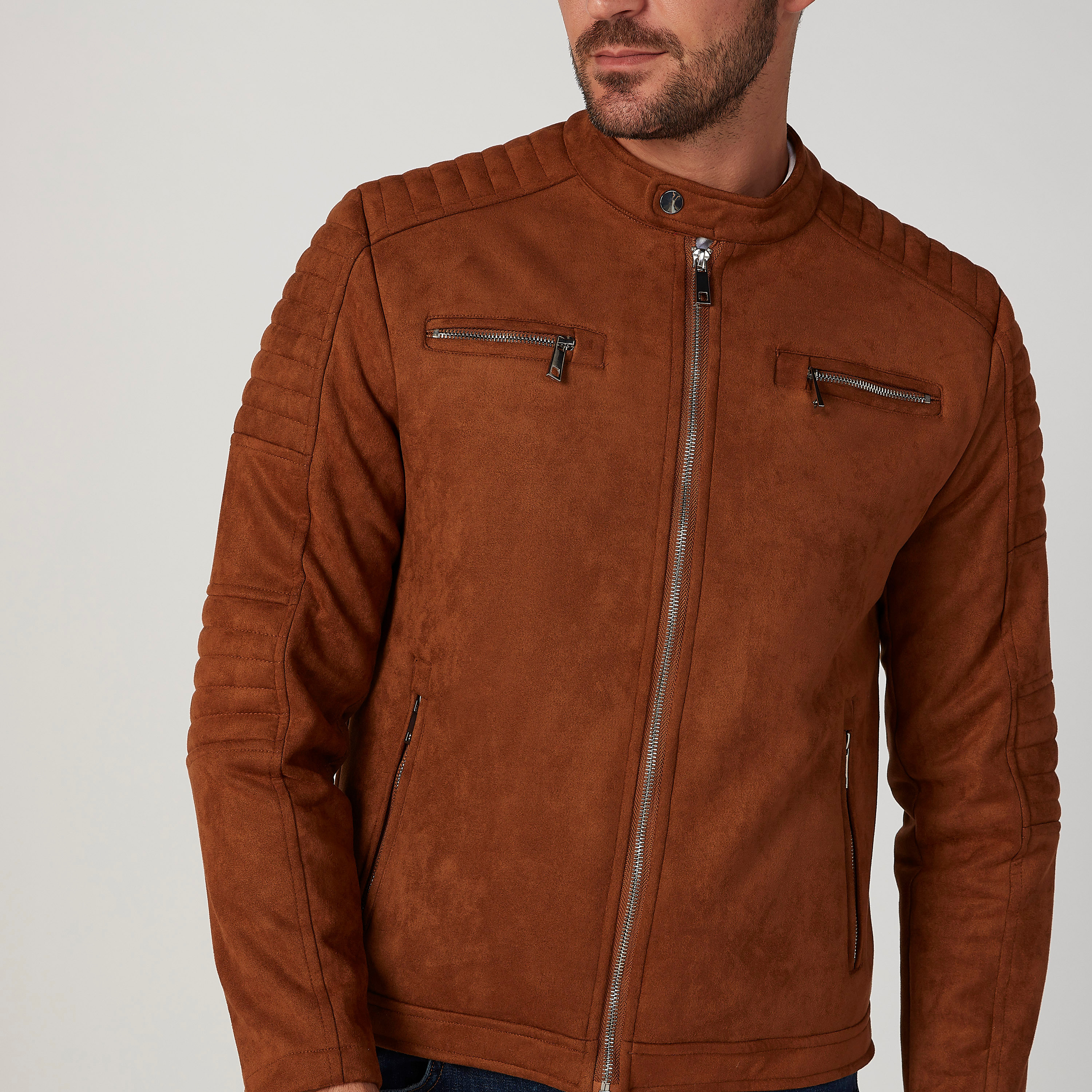 جاكيت بايكر مستدام سادة بأكمام طويلة وسحّاب-men-clothing-jacketsandblazers-jackets-image-3