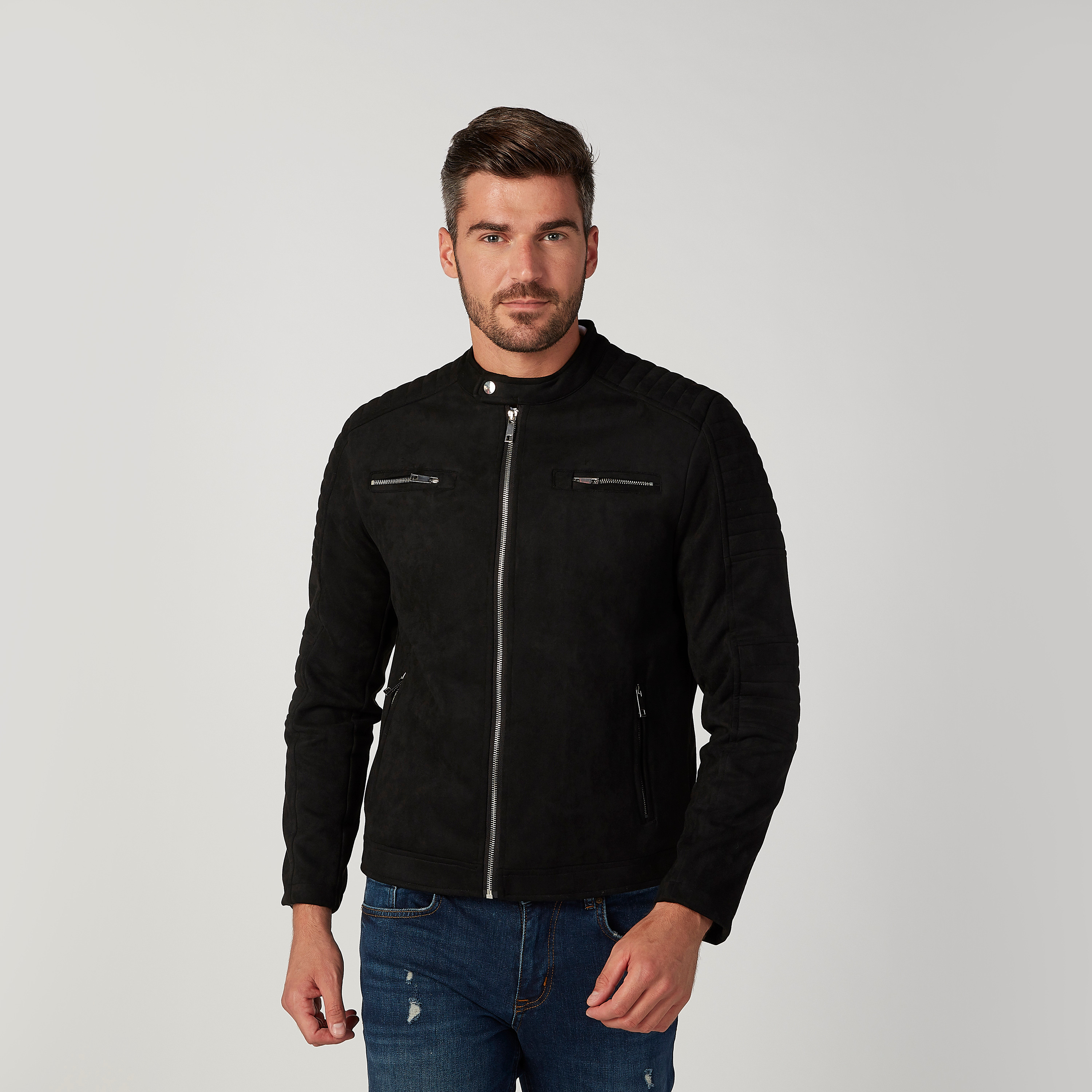 جاكيت بايكر مستدام سادة بأكمام طويلة وسحّاب-men-clothing-jacketsandblazers-jackets-image-6