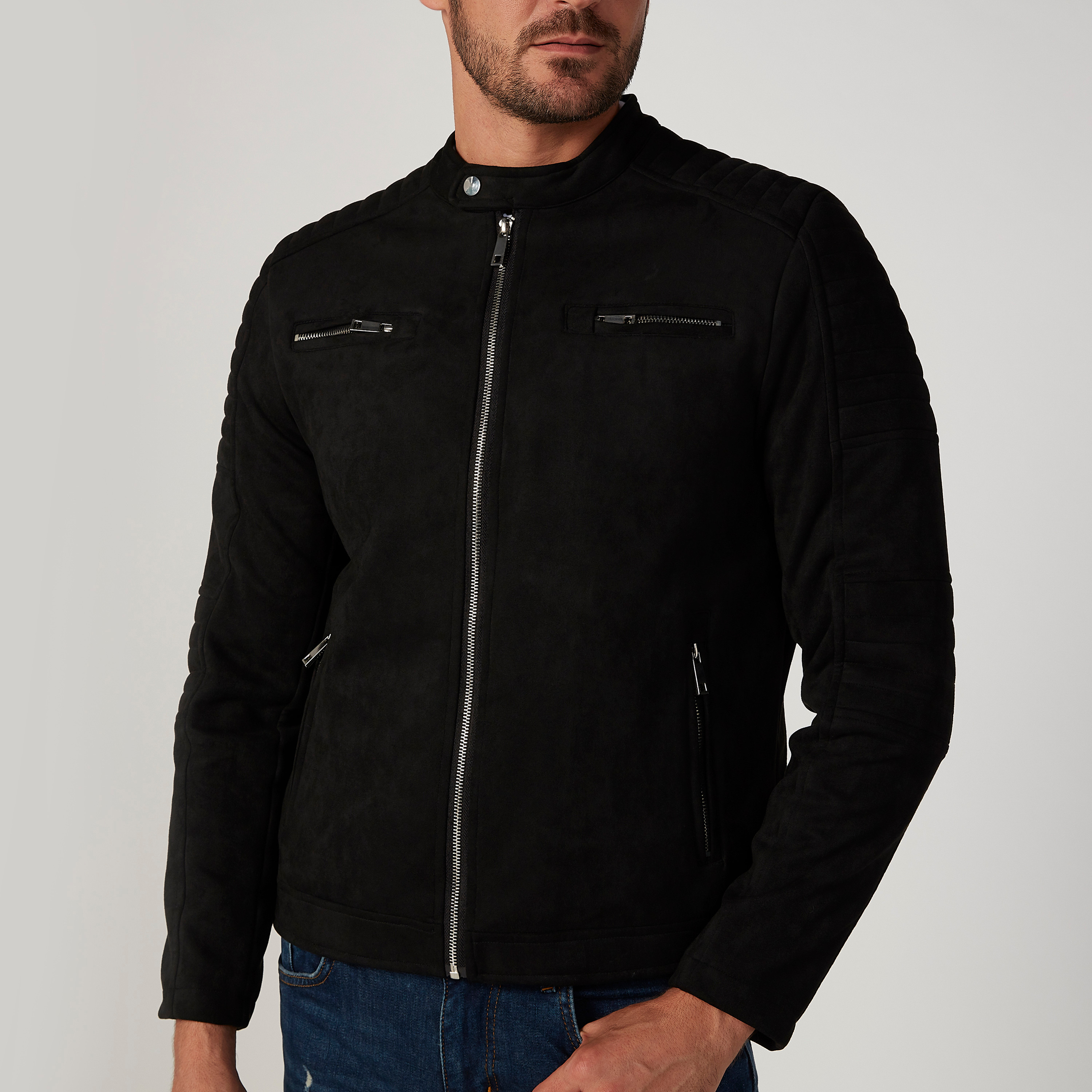 جاكيت بايكر مستدام سادة بأكمام طويلة وسحّاب-men-clothing-jacketsandblazers-jackets-image-8