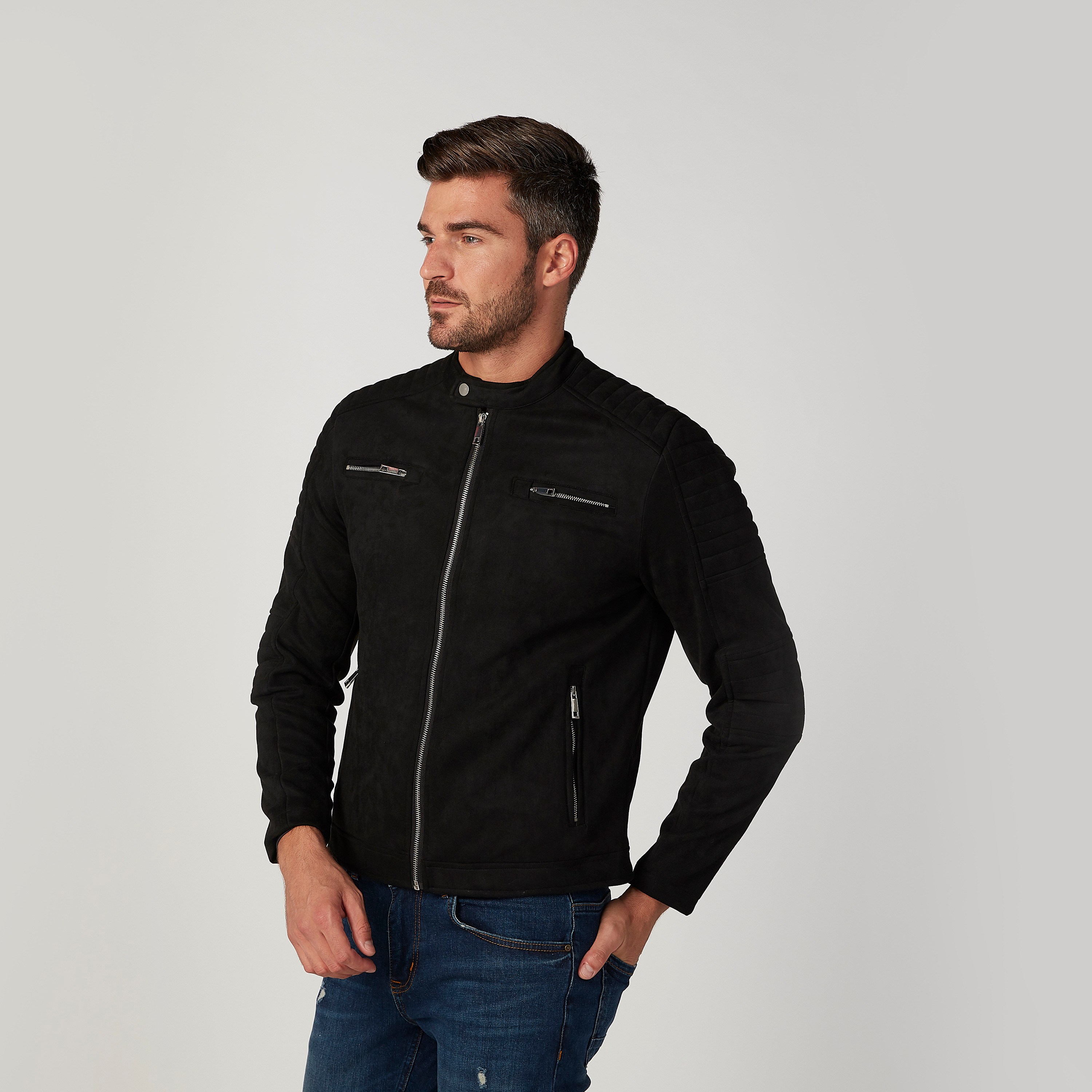 جاكيت بايكر مستدام سادة بأكمام طويلة وسحّاب-men-clothing-jacketsandblazers-jackets-image-10