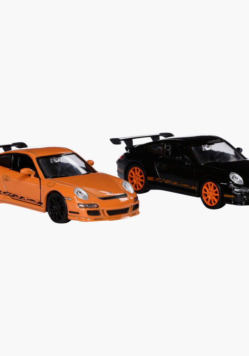 Welly 4.75 Pull Back Porsche GT3 RS Car - Set of 2-Scooters and Vehicles-image-0