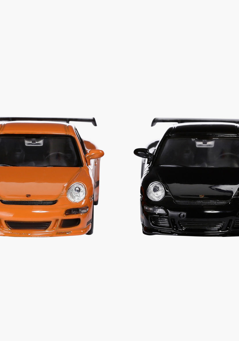 Welly 4.75 Pull Back Porsche GT3 RS Car - Set of 2-Scooters and Vehicles-image-1