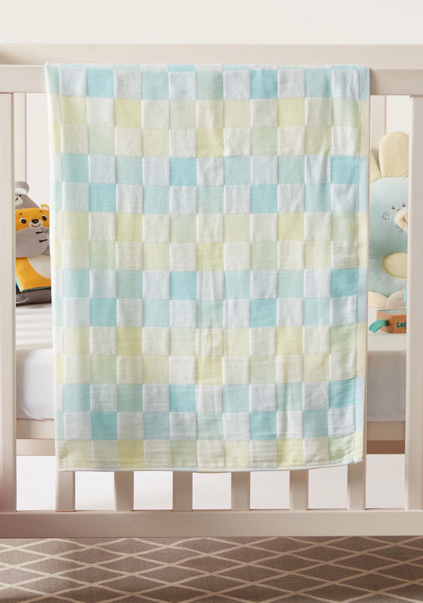 Juniors Checked Baby Wrap - 95x90 cms-Receiving Blankets-image-0