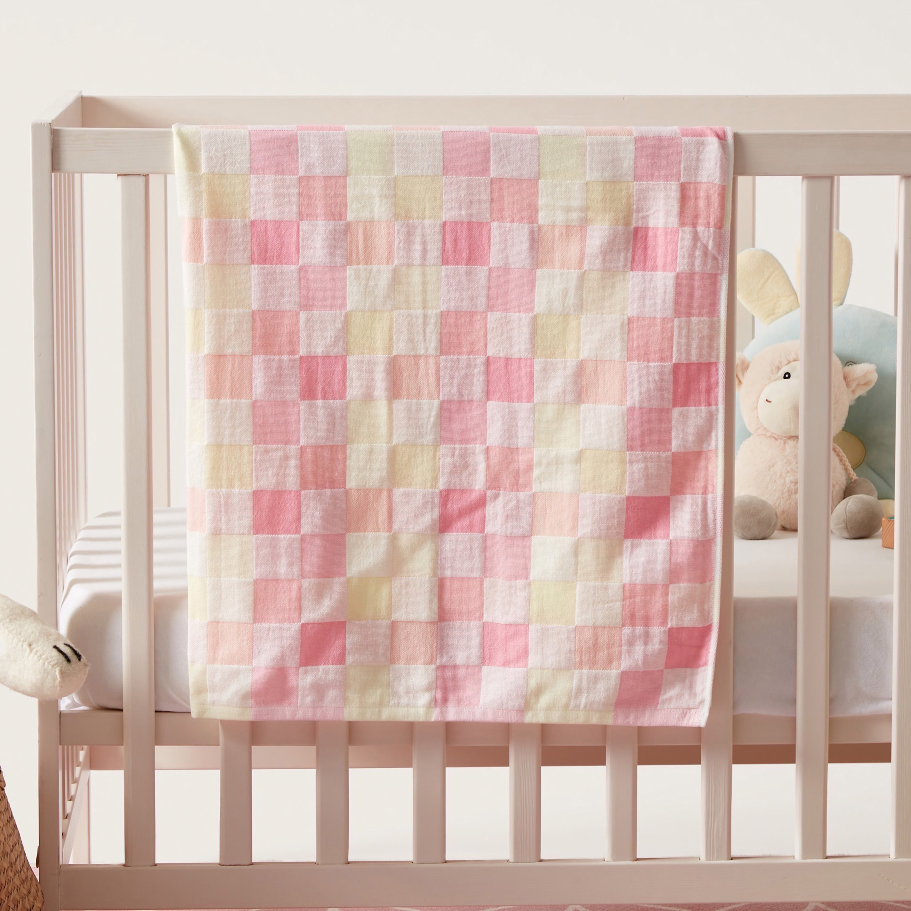 Checked Receiving Blanket-baby-nursery-blanketsandswaddles-receivingblankets-image-1
