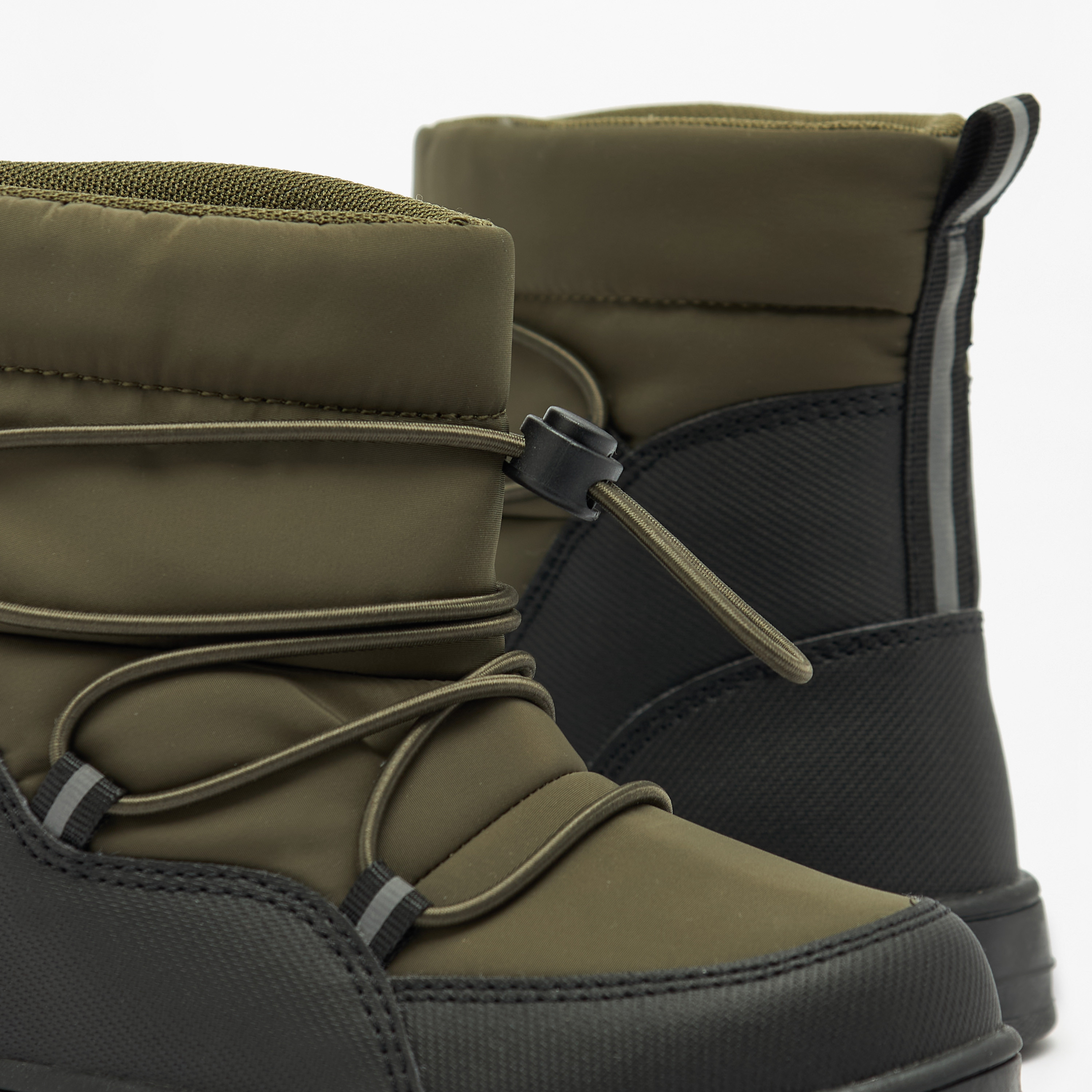 Juniors Solid High Cut Slip-On Boots with Drawstring Detail-boys-shoes-boots-image-4