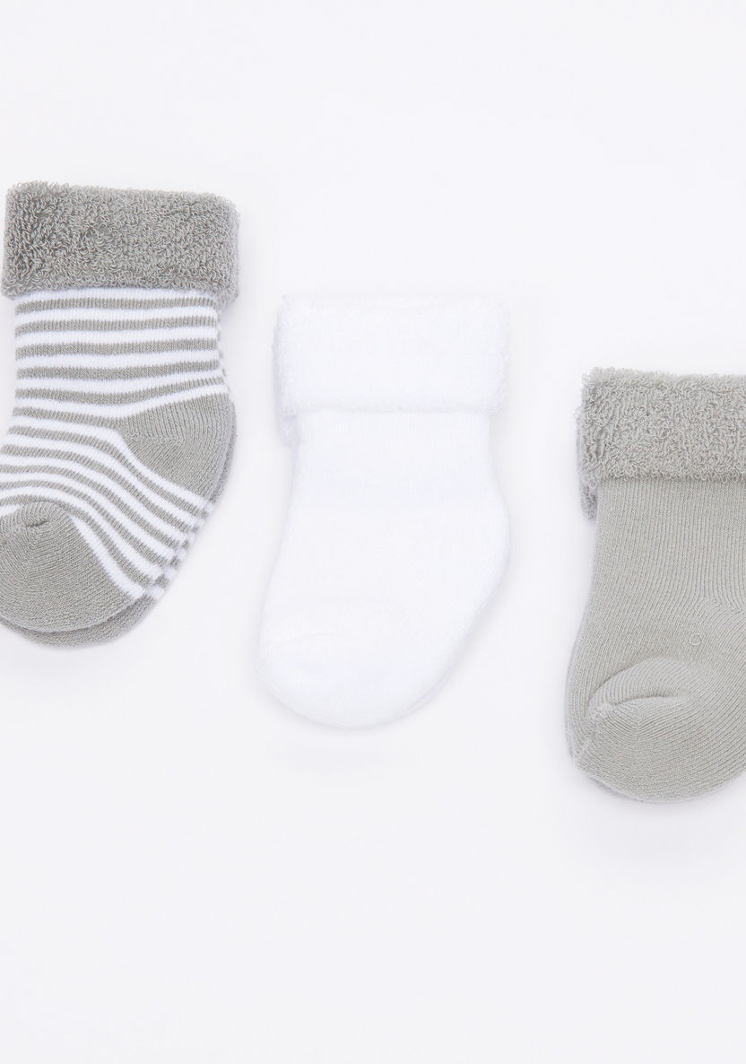 Giggles Ankle Length Socks with Plush Cuffs - Set of 3-Socks-image-0
