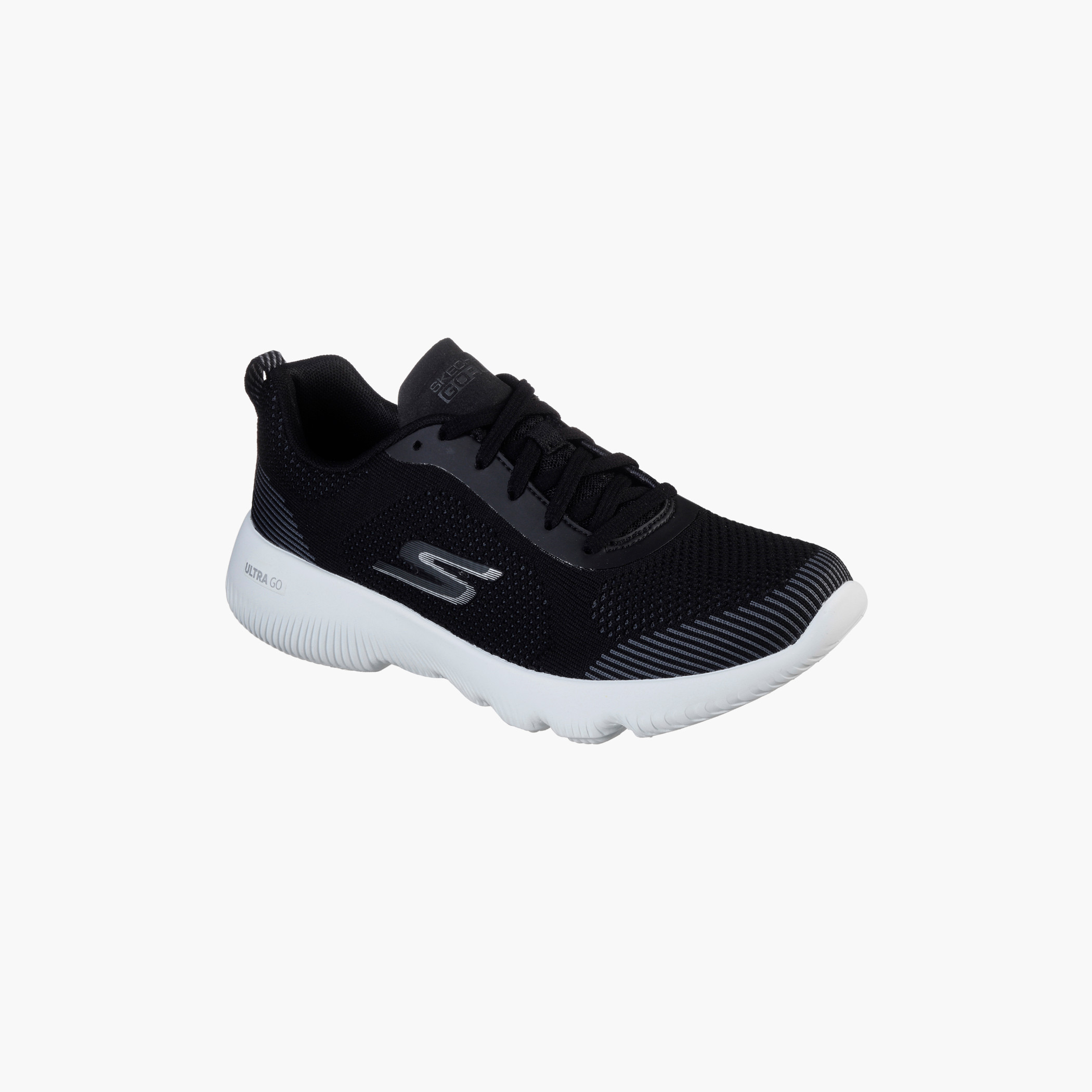 Skechers Go Run Focus Women Textured Air Cooled Goga Mat Running Shoes - 15178-BKW-sports-women-shoes-image-1