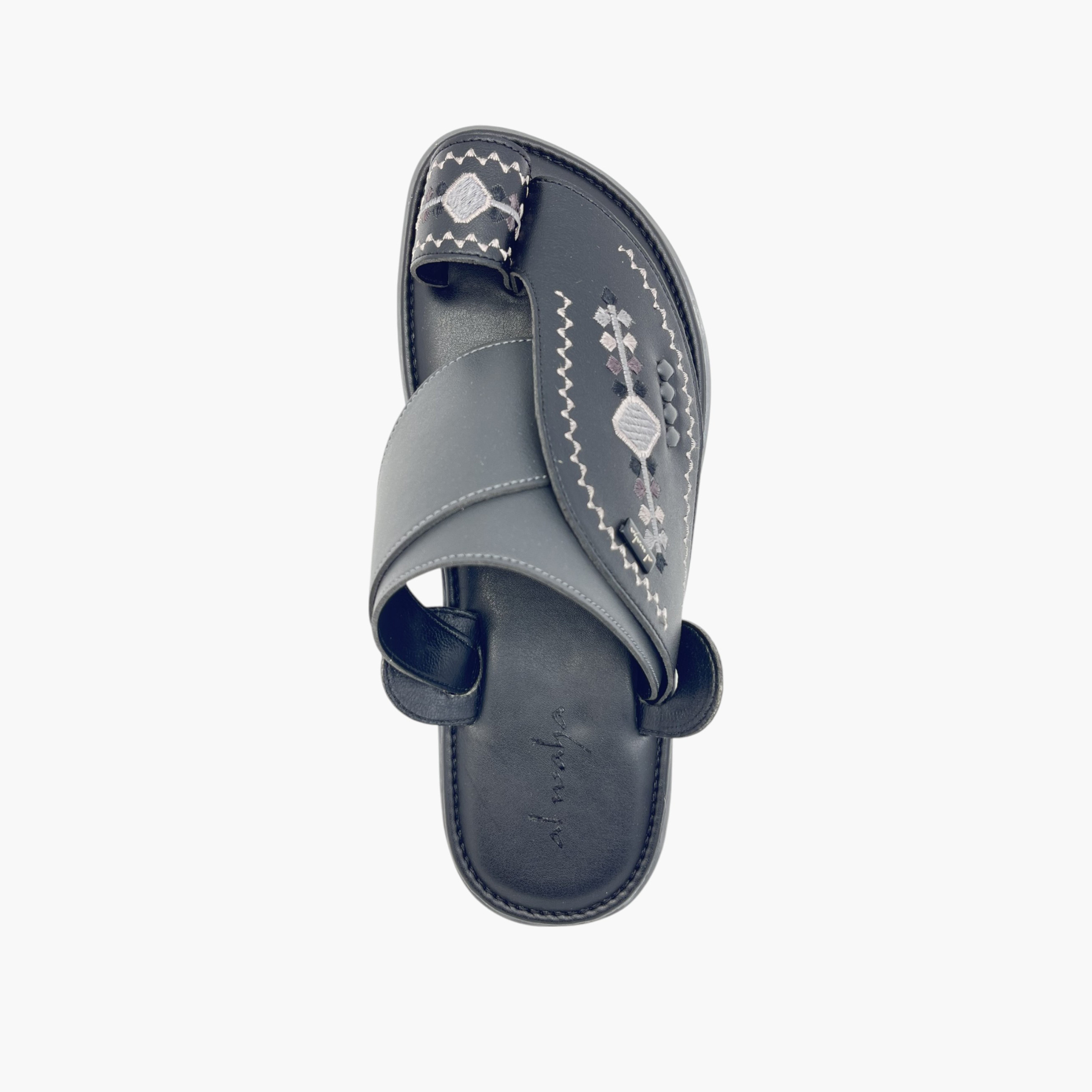 Al Waha Embroidered Slip-On Arabic Sandals with Toe Loop-men-shoes-sandals-image-3