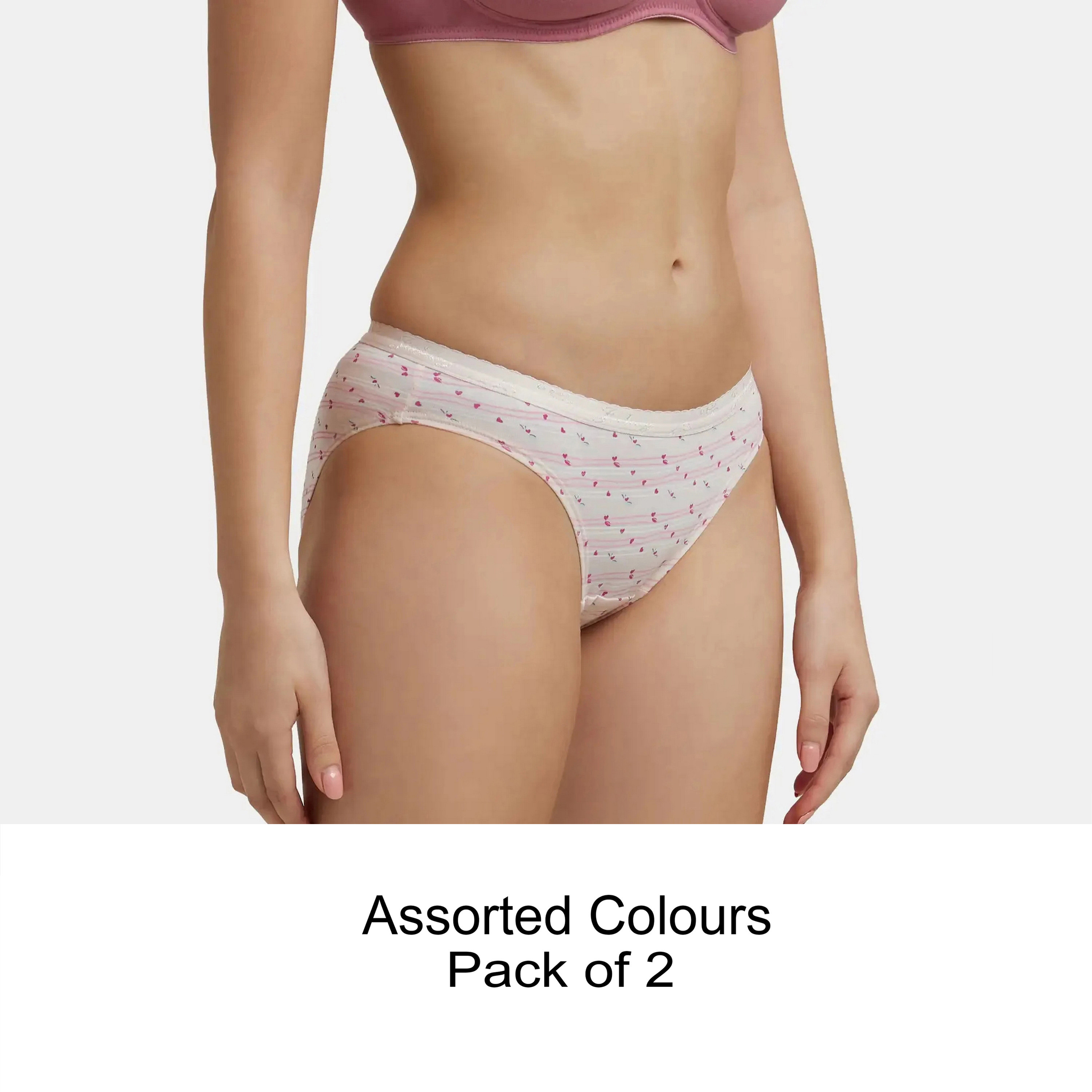 Pack of 2 Jockey Women Assorted Simple Comfort Printed Bikini-women-clothing-lingerie-panties-image-1