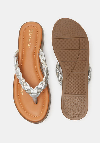 Le Confort Embellished Slip-On Thong Sandals