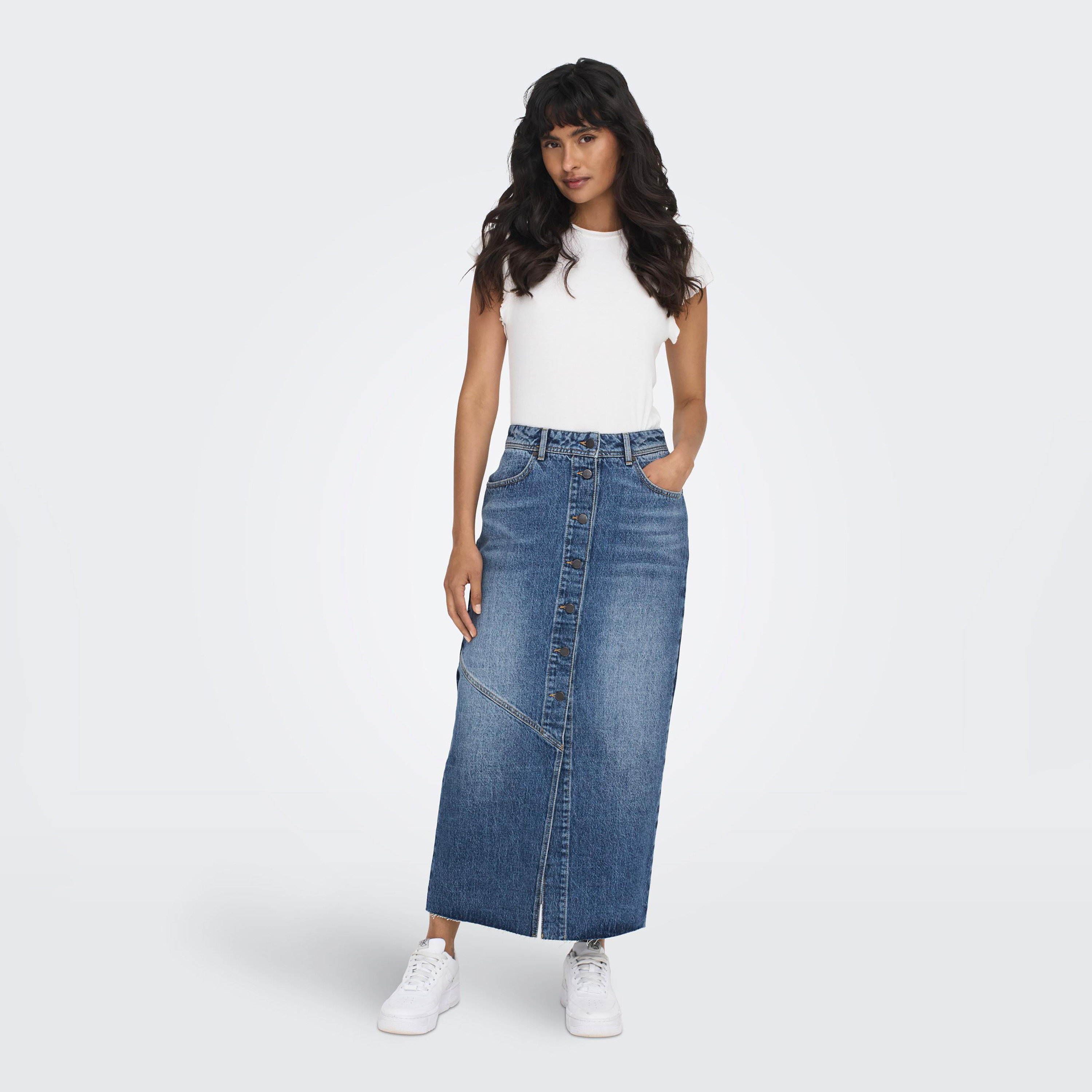 Women's denim clearance maxi skirts