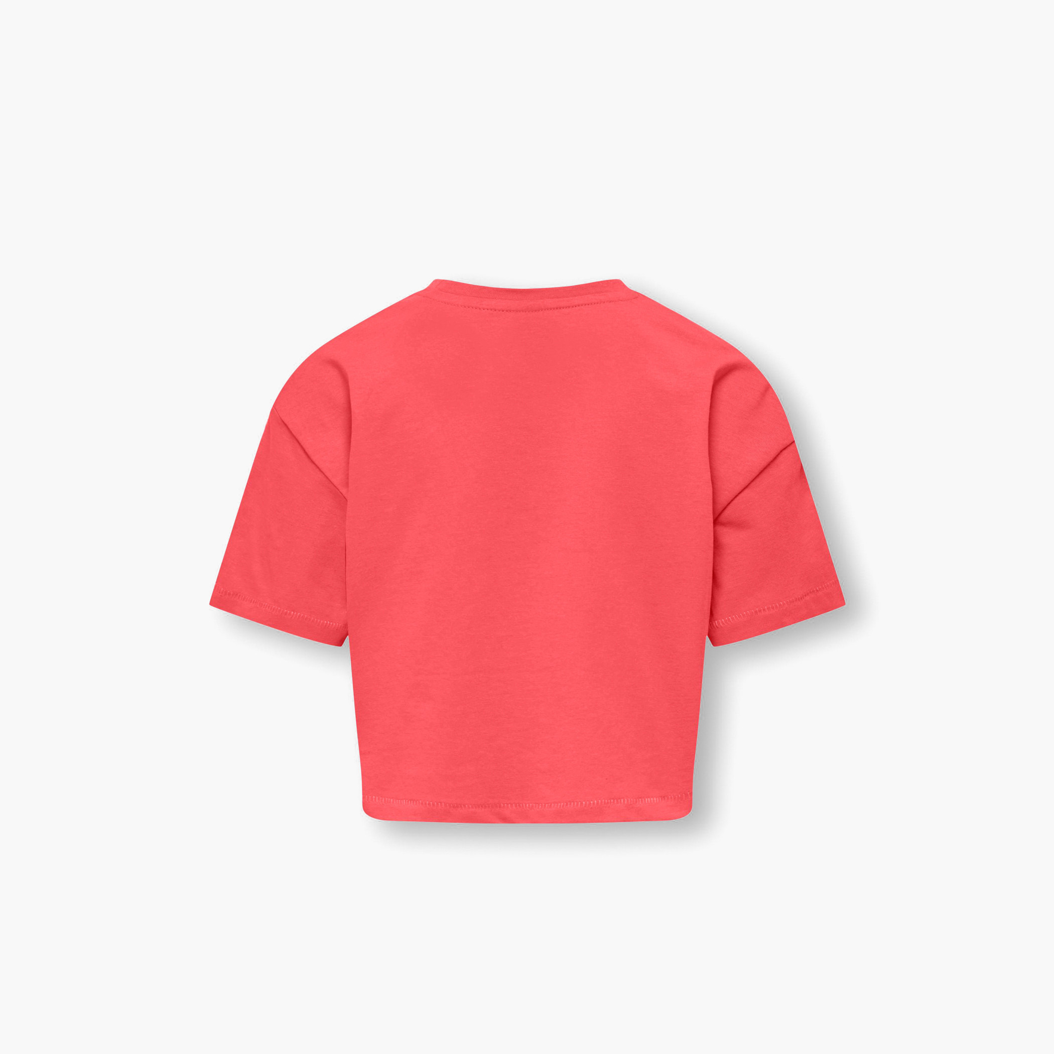 تيشيرت بياقة مستديرة وأكمام قصيرة وطبعات جرافيك من كيدز أونلي-girls-clothing-tshirts-image-2