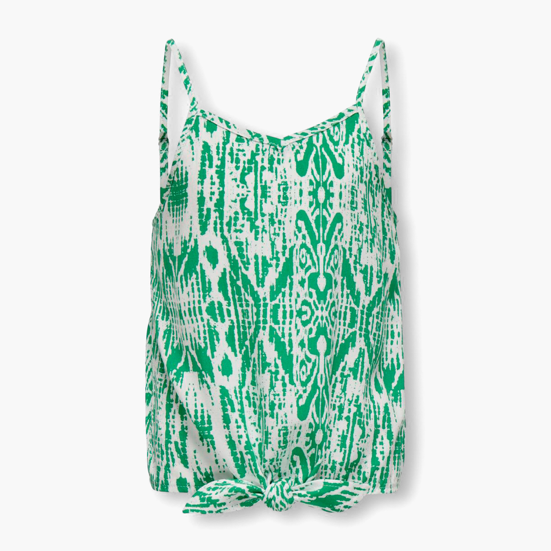 بلوزة دون أكمام بياقة V وحزام رباط وطبعات من كيدز أونلي-girls-clothing-blousesandshirts-image-2