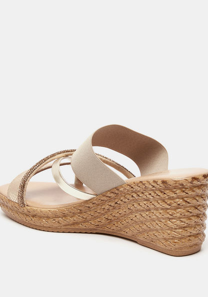 Le Confort Embellished Slip-On Sandals with Wedge Heels-Women%27s Heel Sandals-image-2