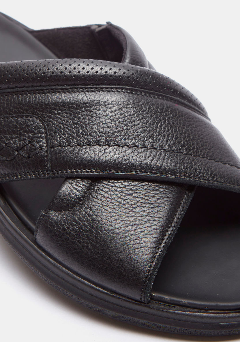 IMAC Men's Cross Strap Sandals with Stitch Detail-Men%27s Sandals-image-3