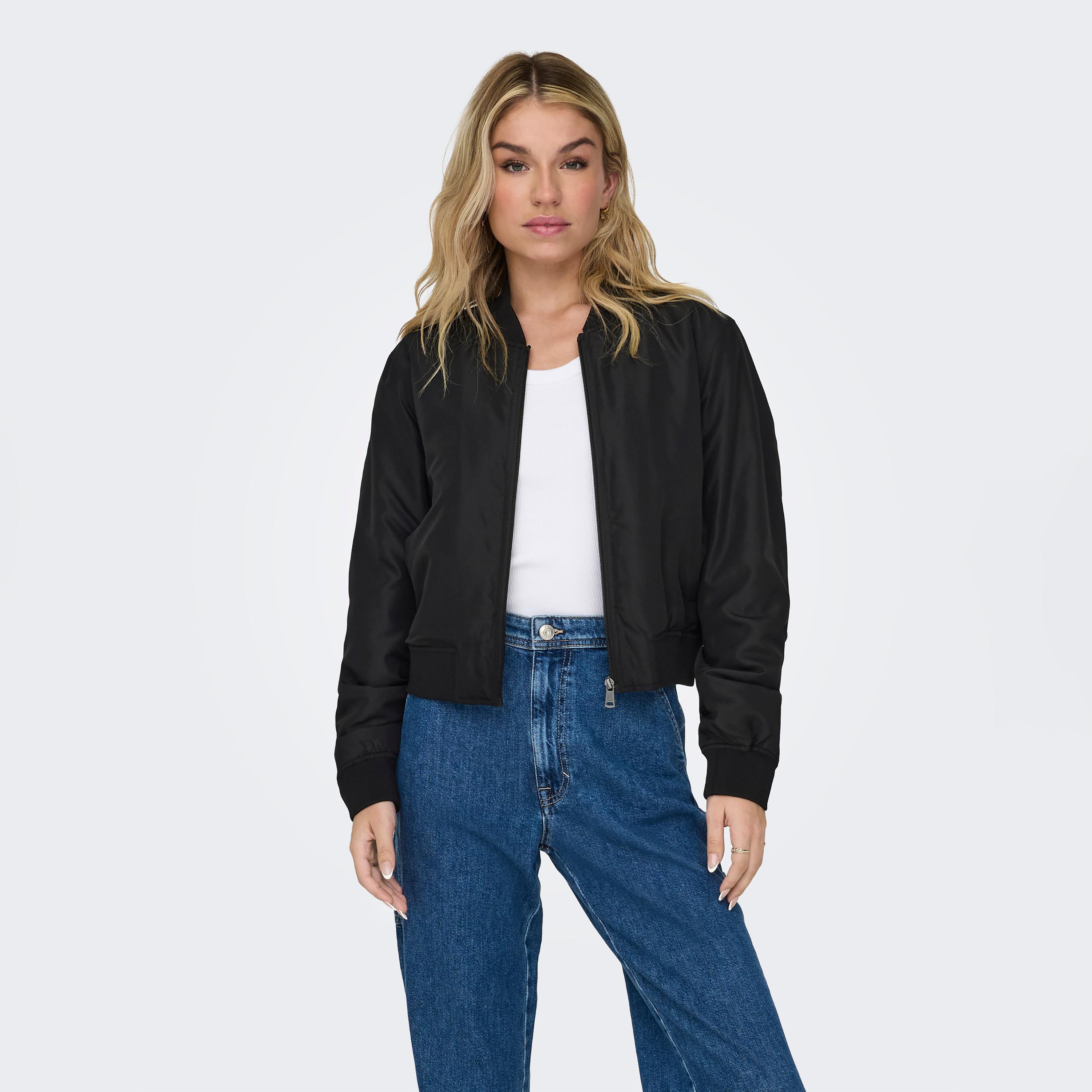 Only Plain Stand Collar Bomber Jacket-women-winterwear-coatsandjackets-jackets-image-1