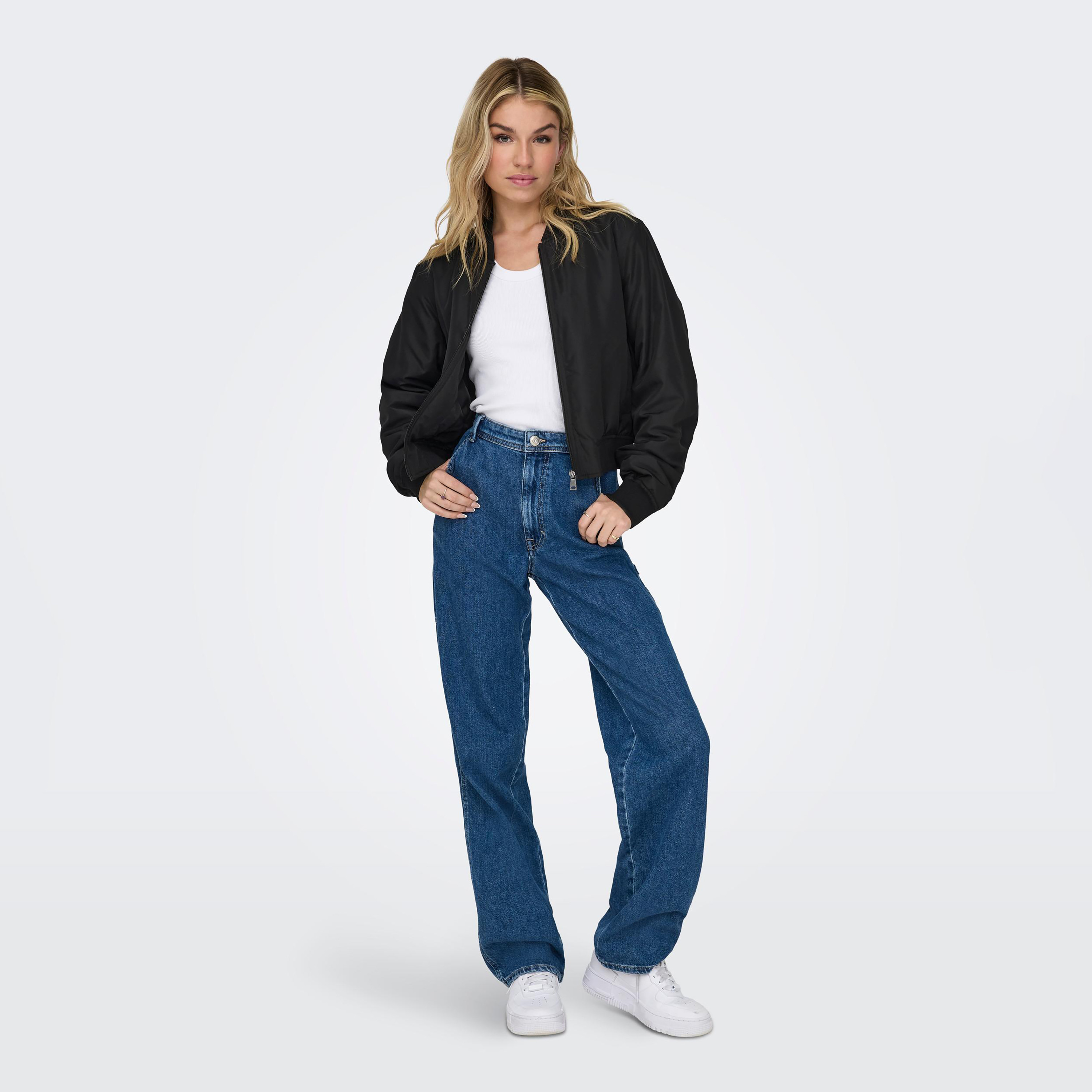 Only Plain Stand Collar Bomber Jacket-women-winterwear-coatsandjackets-jackets-image-2