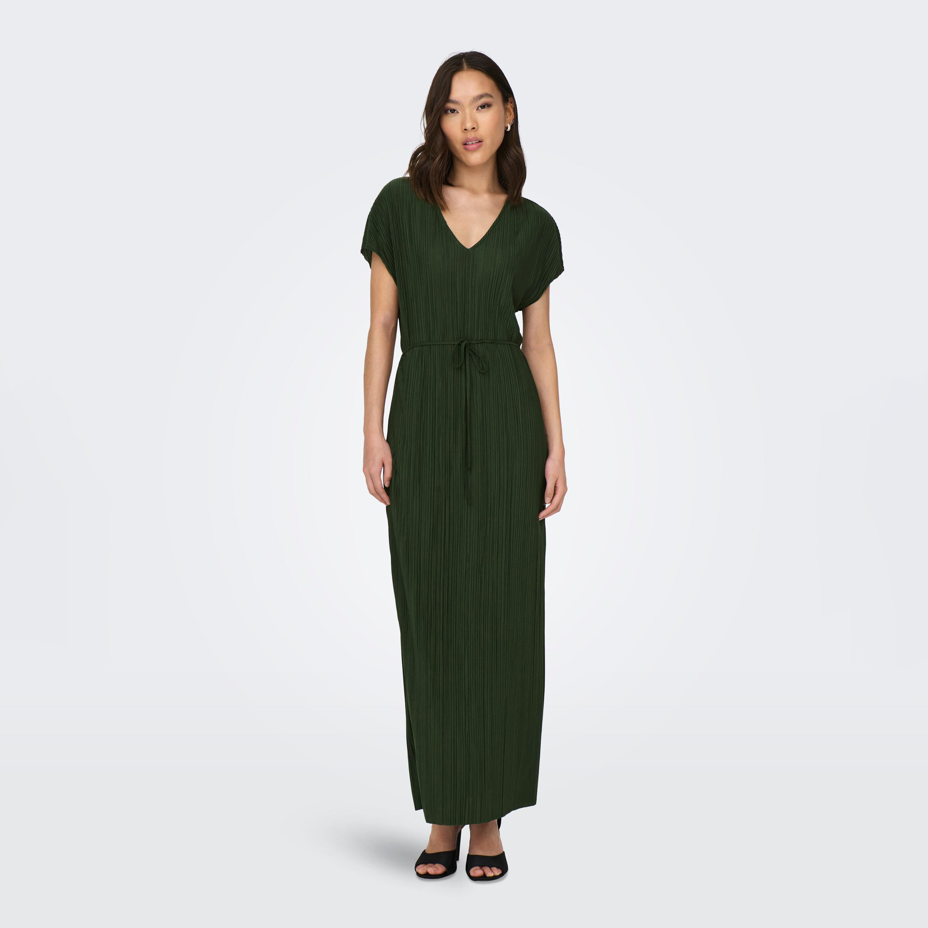 Only Pre Pleated V Neck Maxi Dress