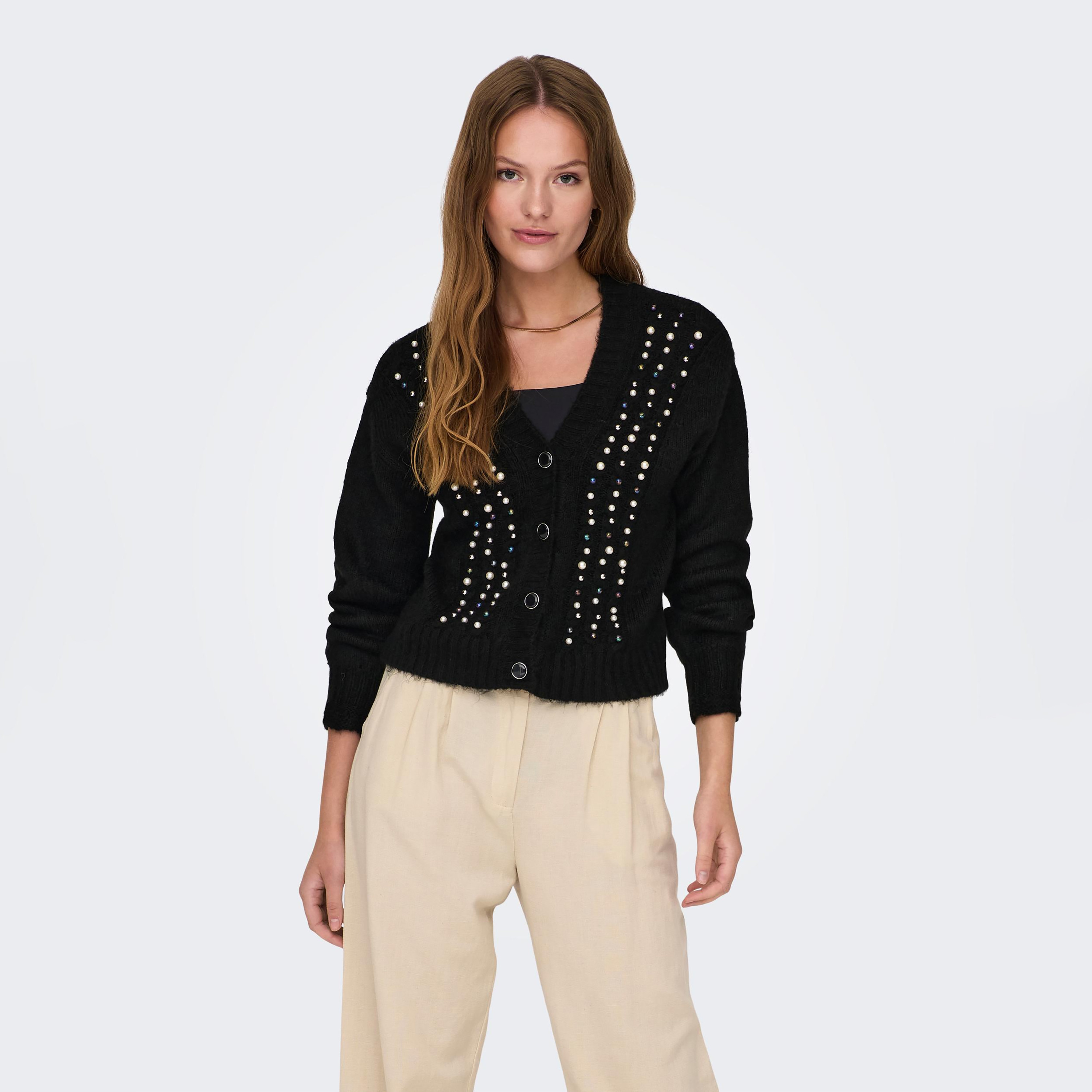 Only Knitted V-Neck Cardigan-women-winterwear-cardigansandjumpers-cardigans-image-1